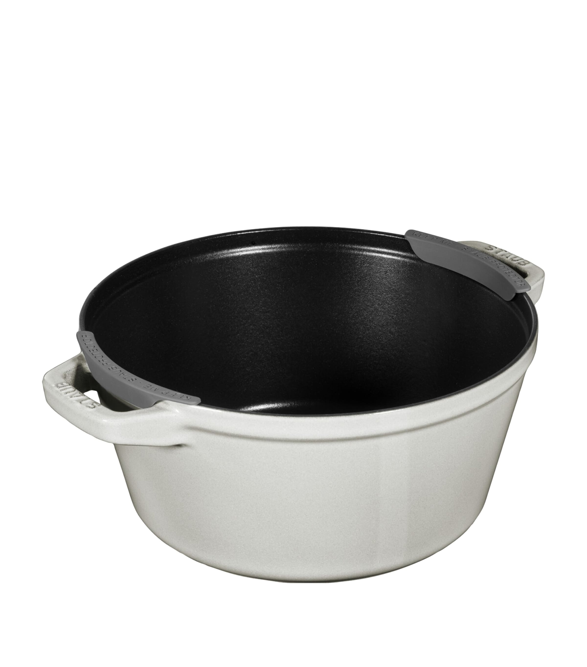 Staub 2-Piece Round Stackable Cocotte Set White Truffle Image 5