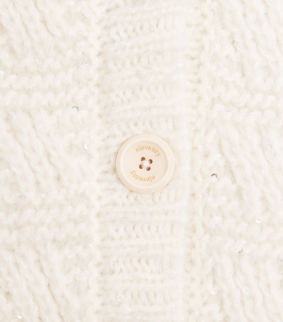 Eleventy Kids Sequinned Cardigan (4-16 Years) White Image 3