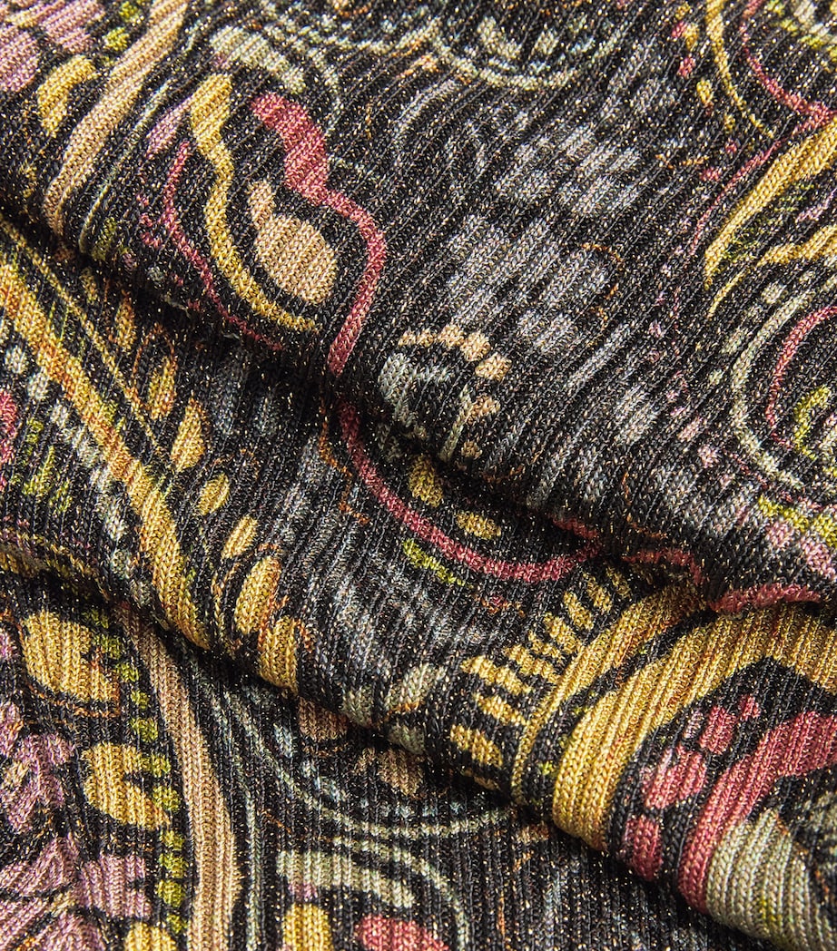 Etro Womens Ribbed Paisley Maxi Dress Green Image 6