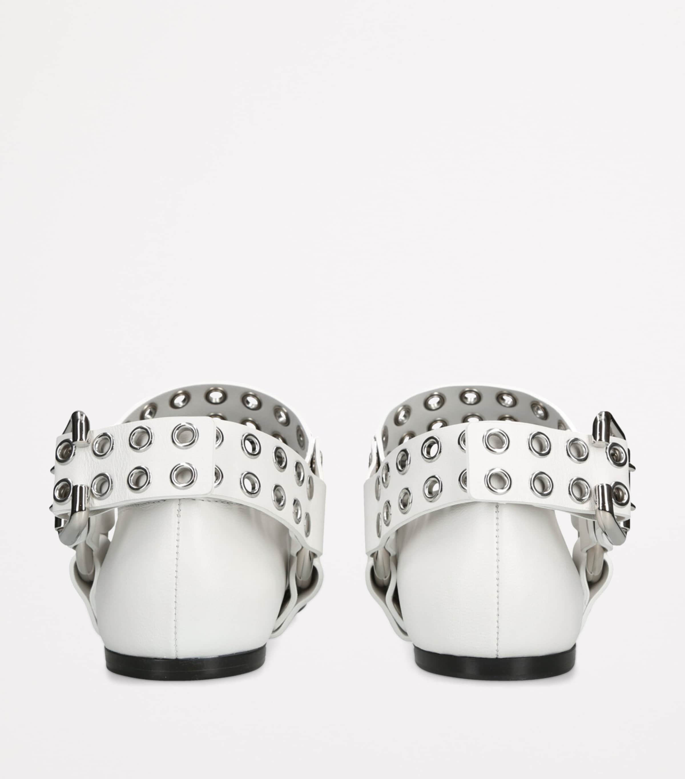 Alaïa Leather Biker Ballet Flats White Image 2