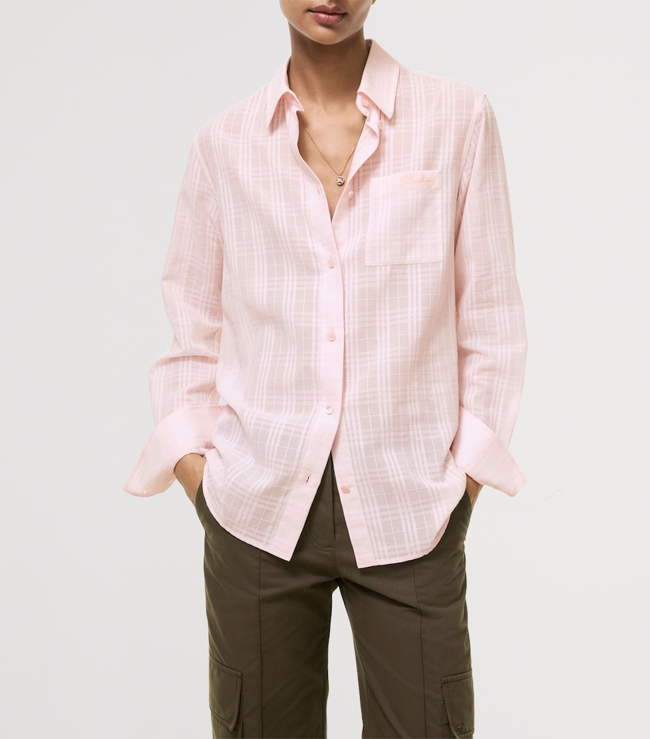 Burberry Womens Cotton Check Shirt Frosty Pink Ip Check Image 2