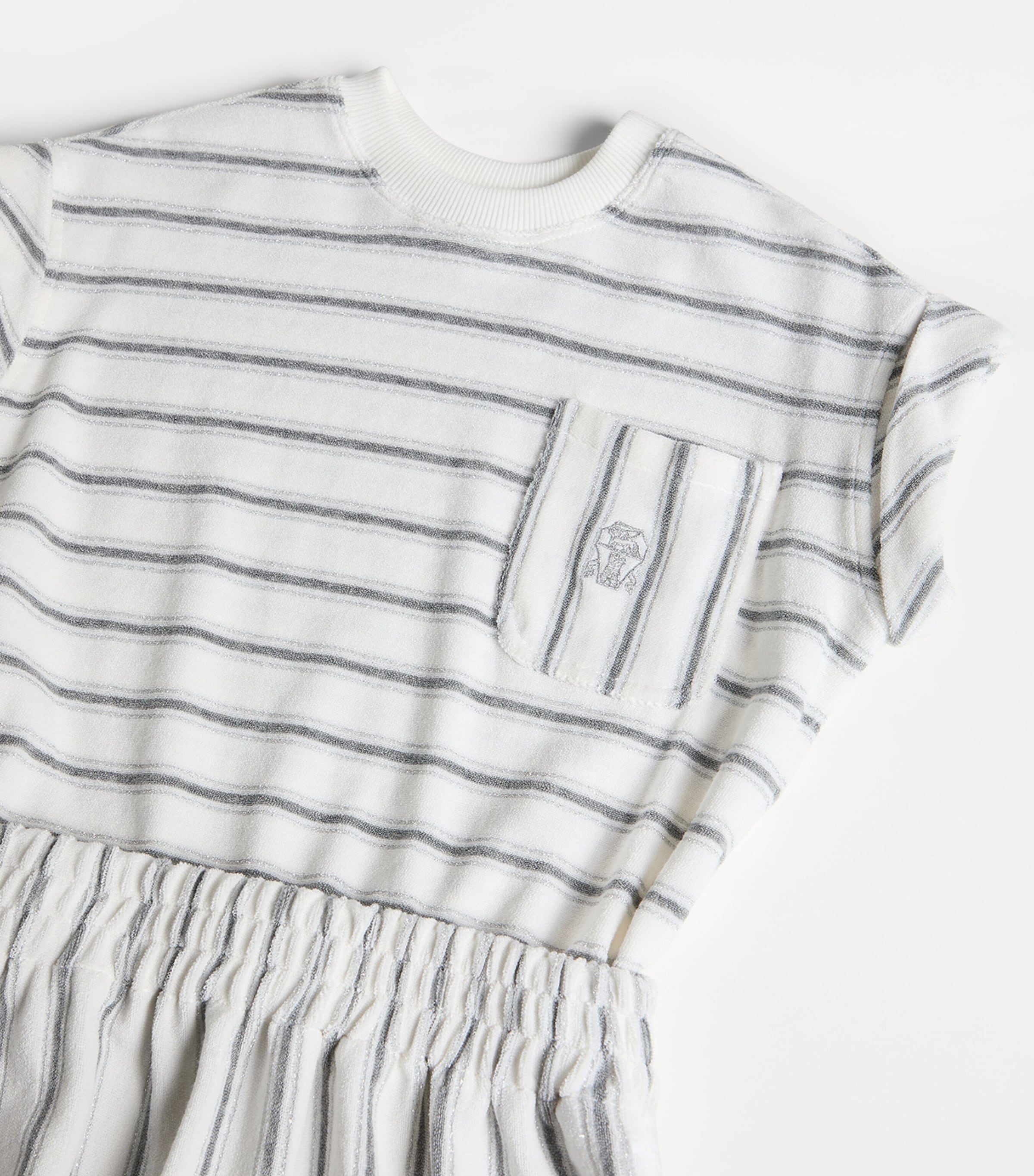 Brunello Cucinelli Kids Silk-Blend Stripe T-Shirt Dress (4-6 Years) Image 3