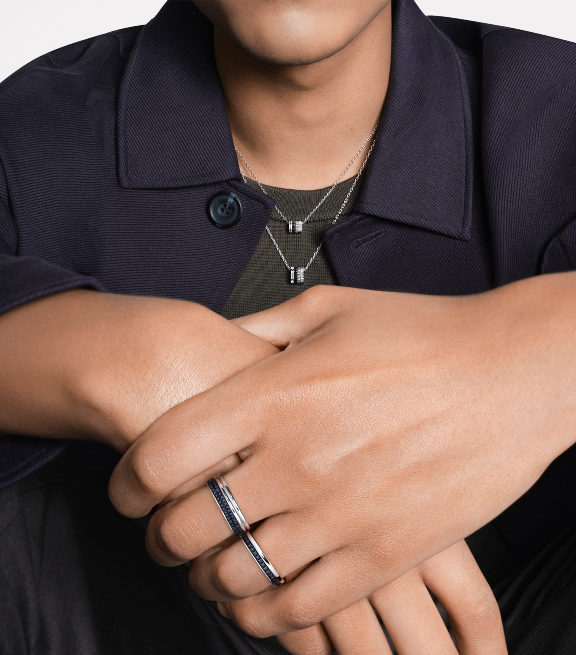 White Gold Quatre Black Edition Wedding Band NO COLOUR Image 3