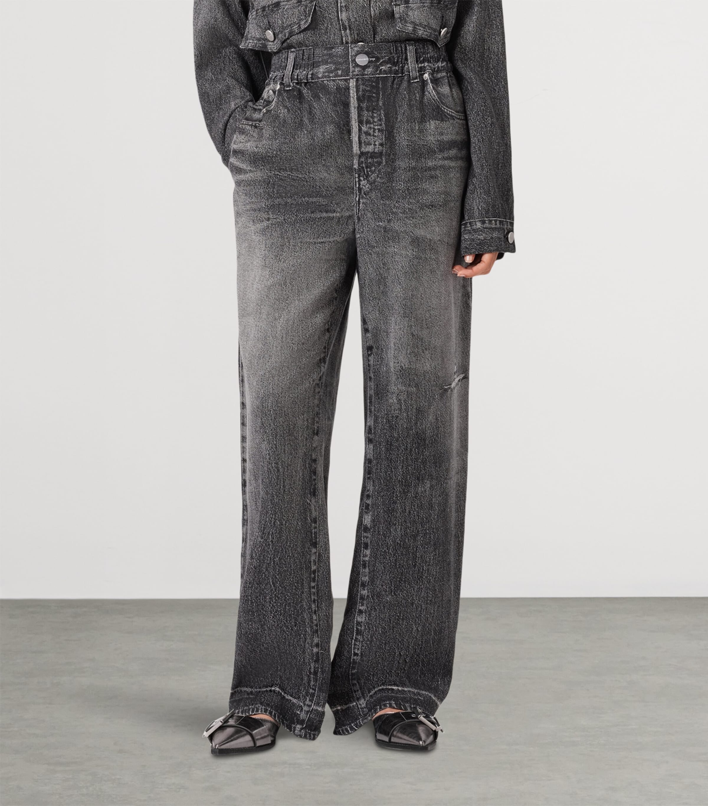 Tyler Illusion Print Wide-Leg Trousers ILLUSION BLACK Image 5