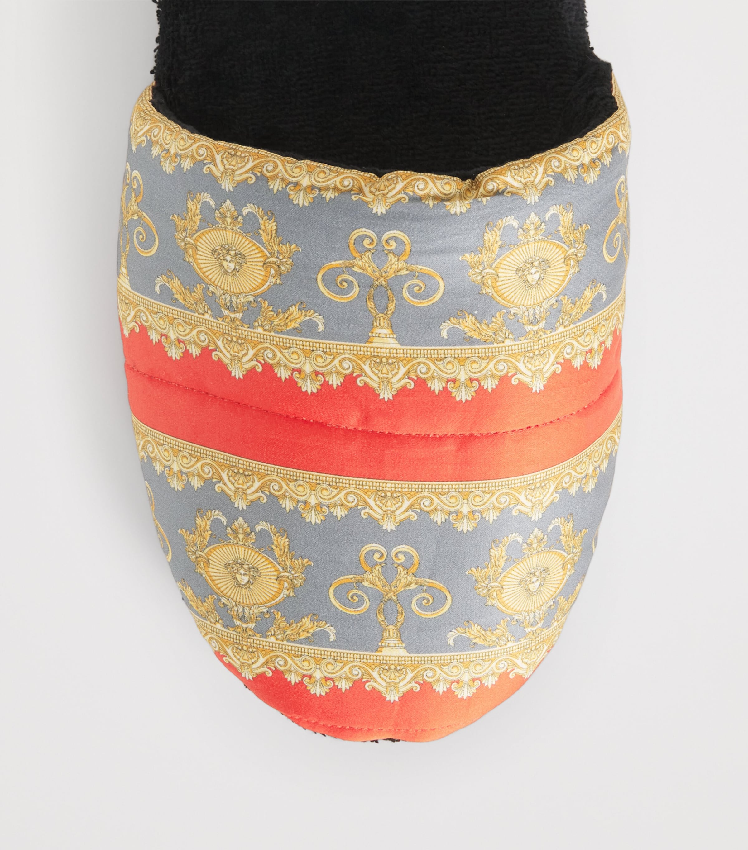 Terry Cotton Baroque Slippers SCRLT/ELEPHNT GREY Image 4