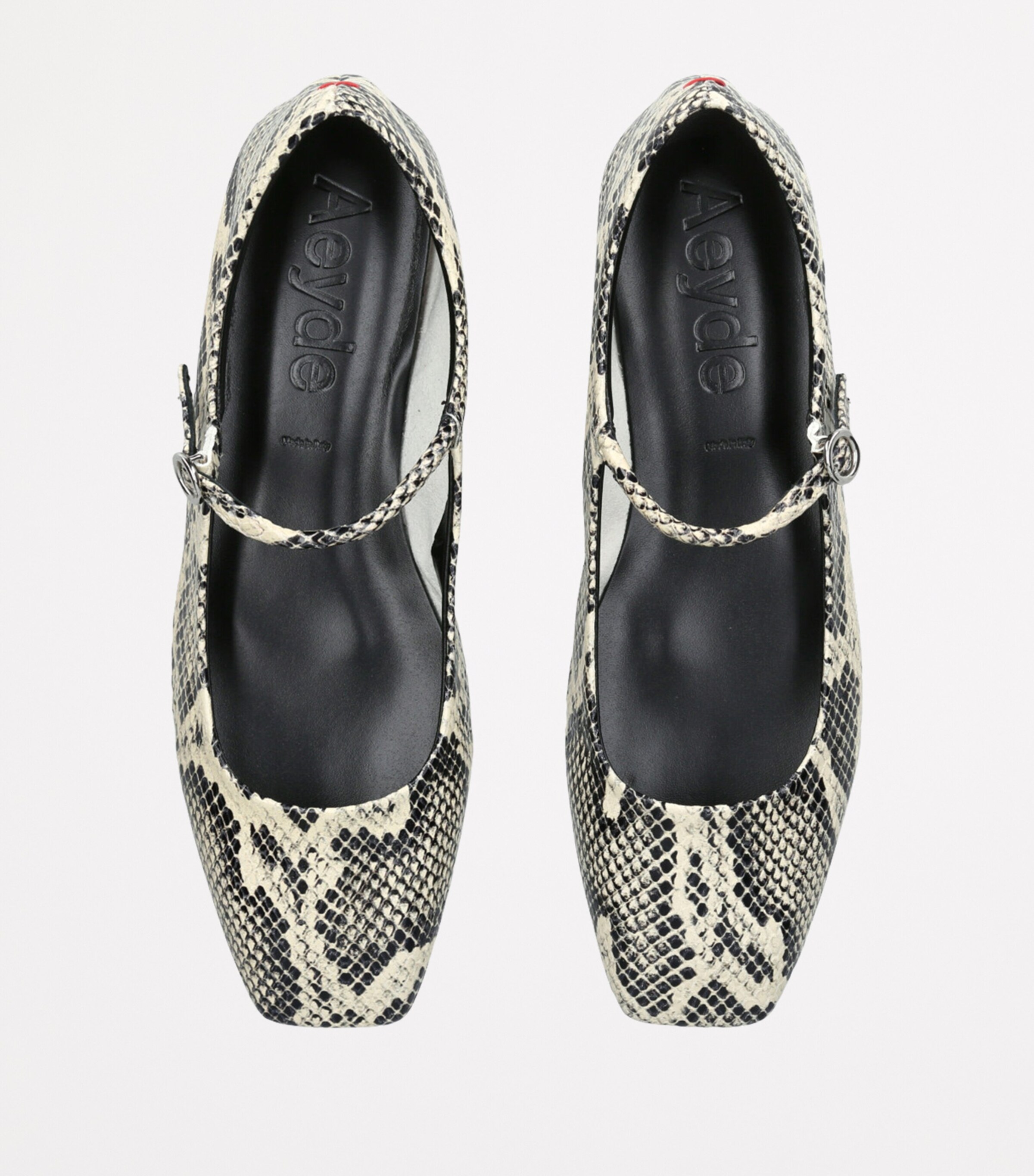 Leather Snake Print Uma Mary Janes BLK/GREY Image 4