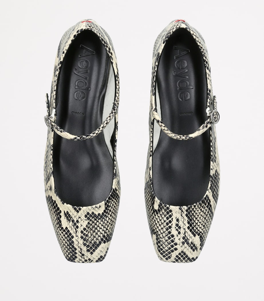 Leather Snake Print Uma Mary Janes BLK/GREY Image 4