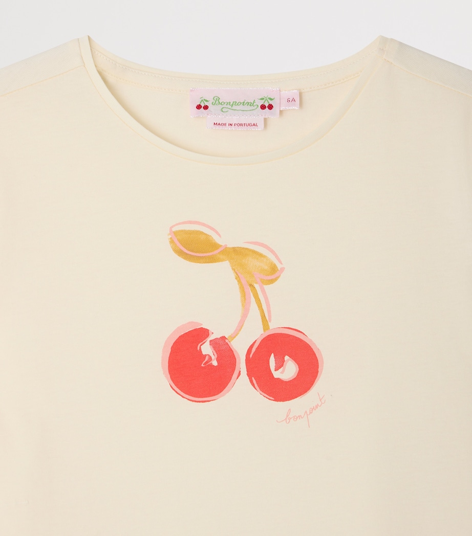 Bonpoint Cherry-Print Aada T-Shirt (10-14 Years) Upb Ecru Image 3