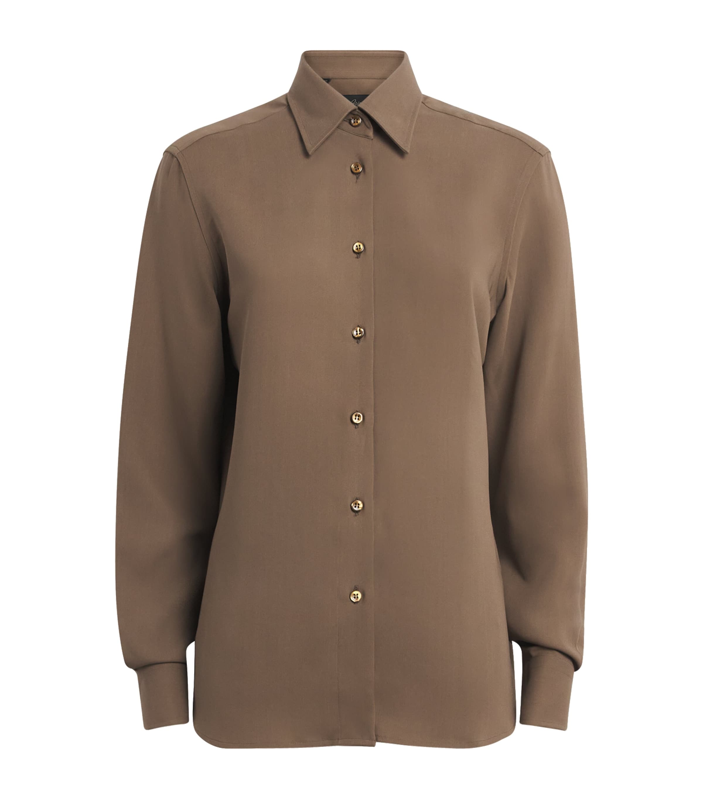 Brioni Womens Silk Button-Up Shirt Image 1