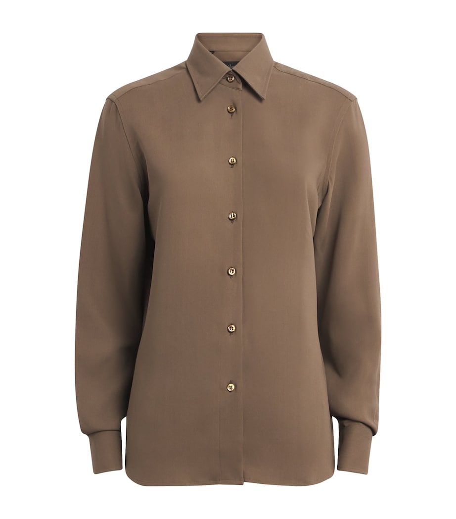 Brioni Womens Silk Button-Up Shirt Image 1
