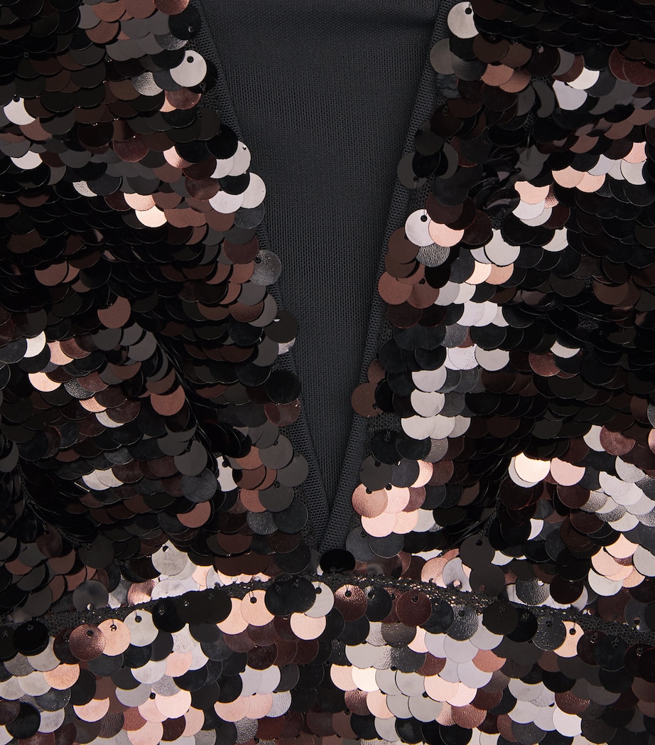 Sequin Fifi Mini Dress ESPRESSO/BLACK Image 5