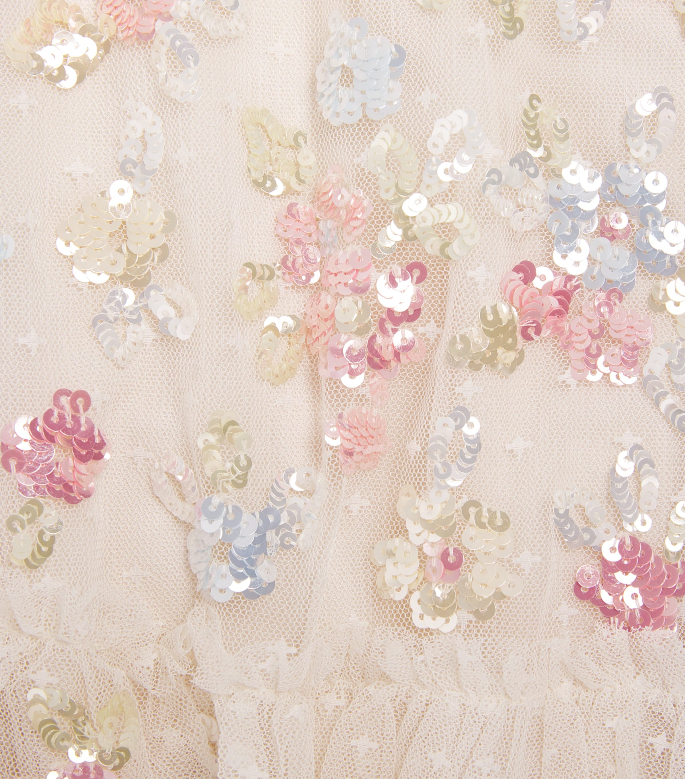 Needle & Thread Sequin Bloom Dress (8-12 Years) Cream Image 3