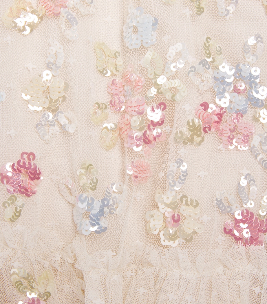Needle & Thread Sequin Bloom Dress (8-12 Years) Cream Image 3
