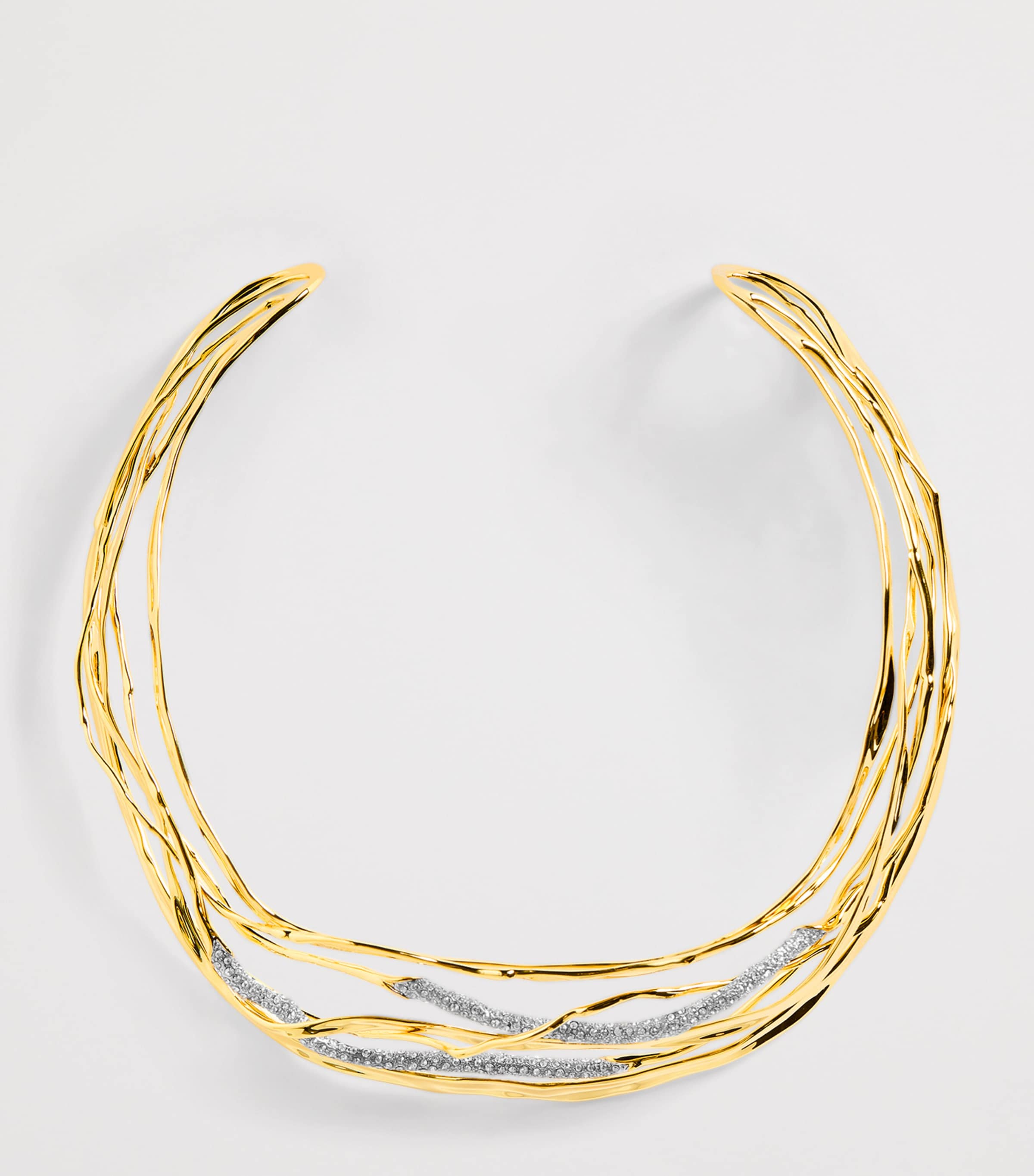 Alexis Bittar Gold-Plated Solanales Crystal Woven Necklace Gold Image 3