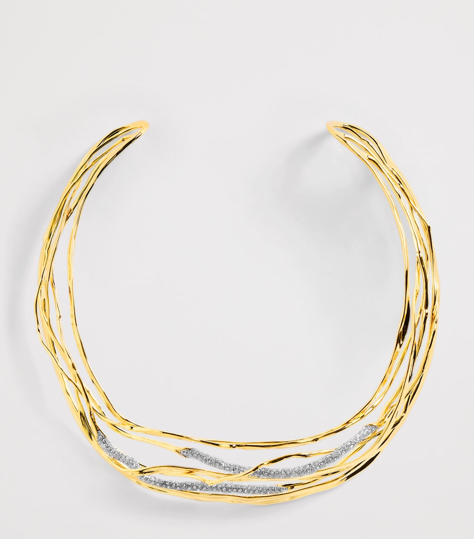 Alexis Bittar Gold-Plated Solanales Crystal Woven Necklace Gold Image 3