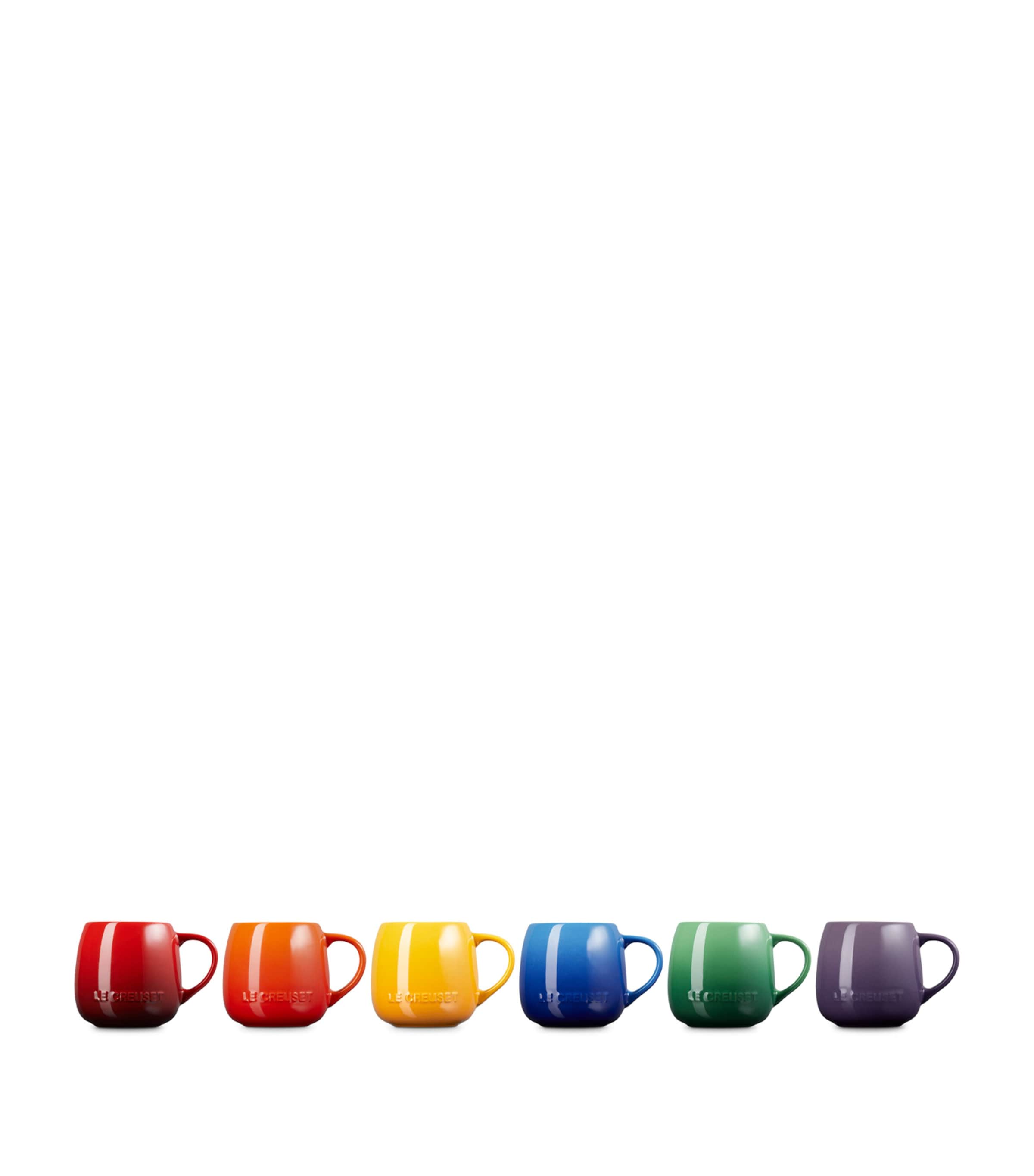 Stoneware Rainbow Mugs (Set of 6) NO COLOUR Image 3