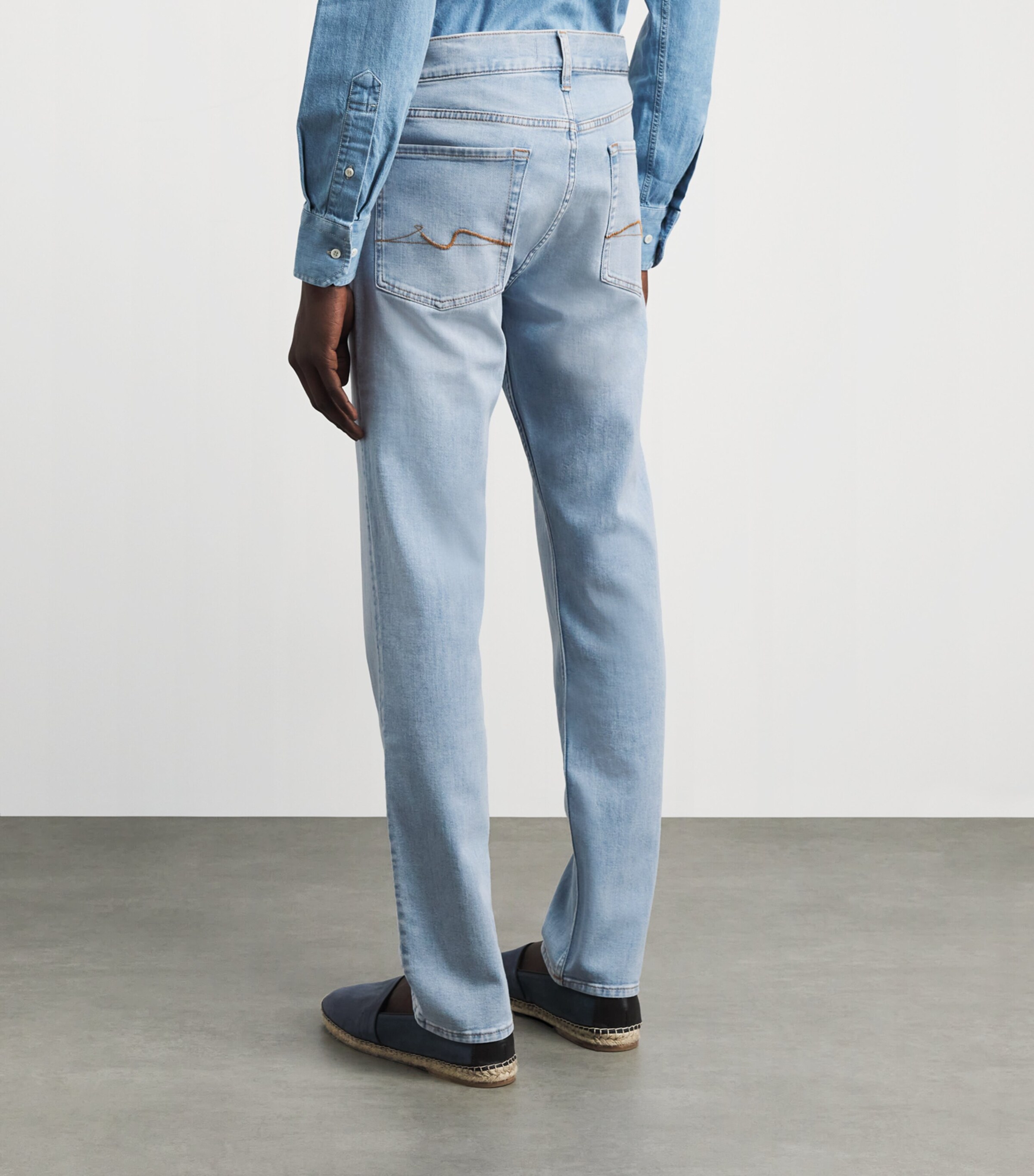 7 For All Mankind Mens Slimmy Badge Jeans Miramar Image 5