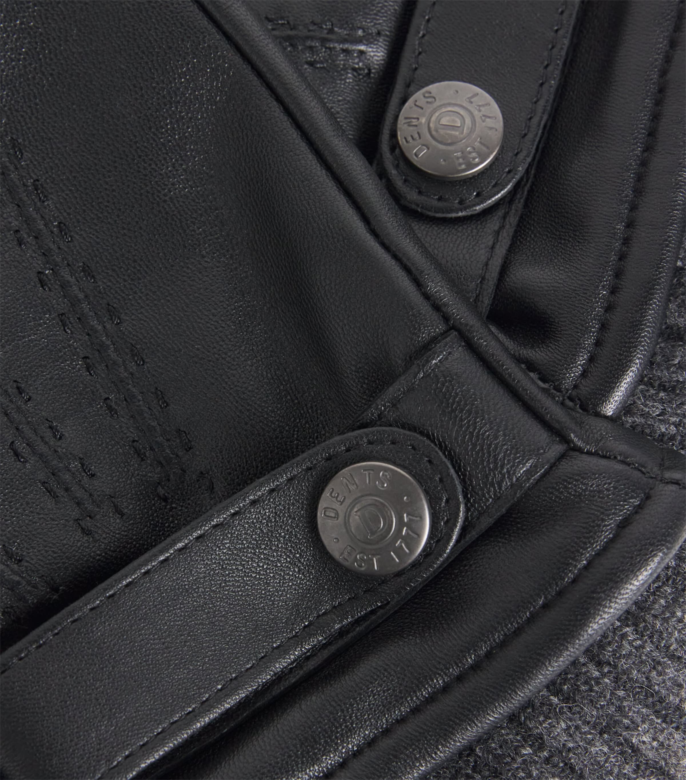 Leather Henley Gloves BLACK Image 2