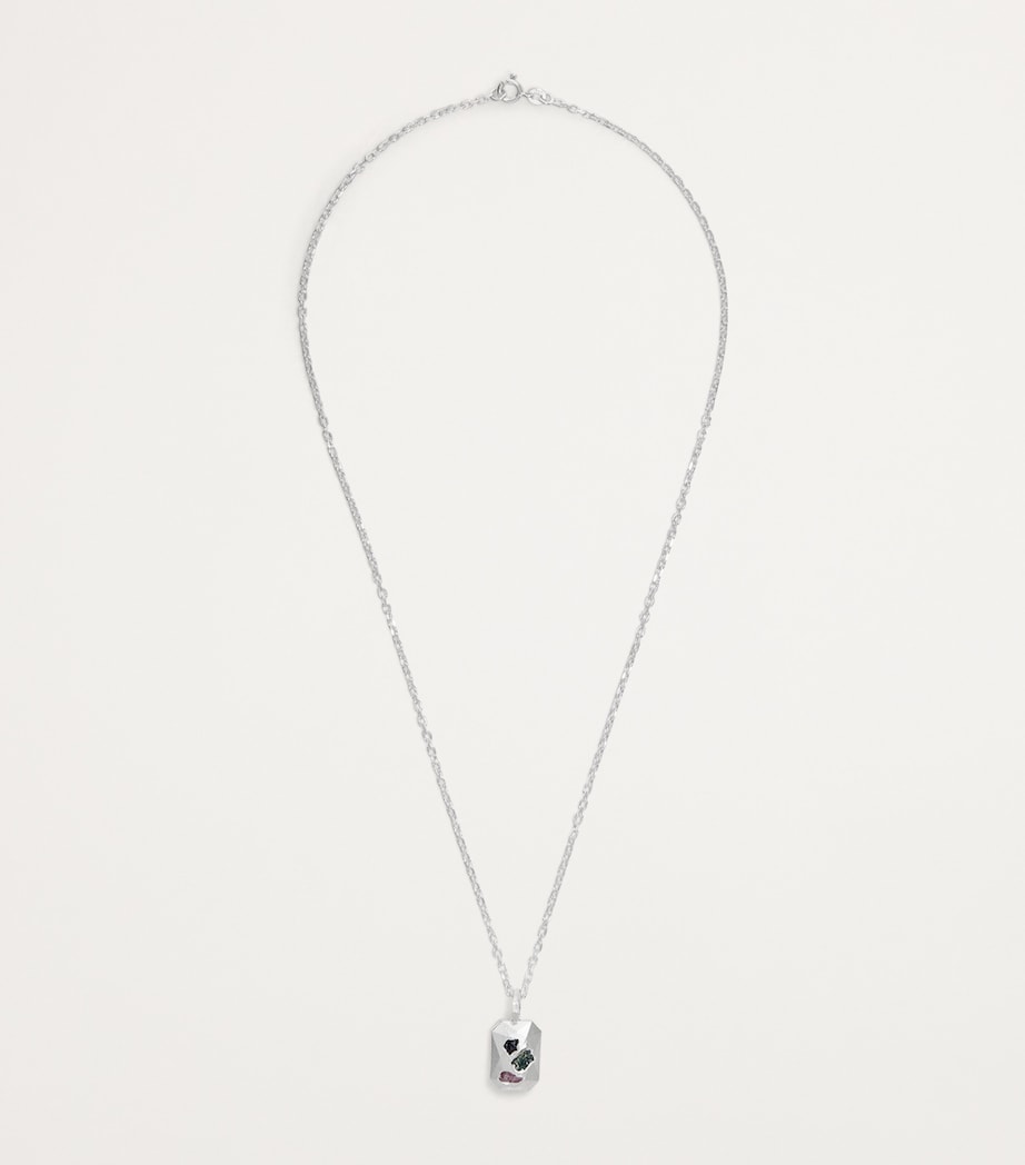 THE OUZE Sterling Silver and Sapphire Necklace Image 3