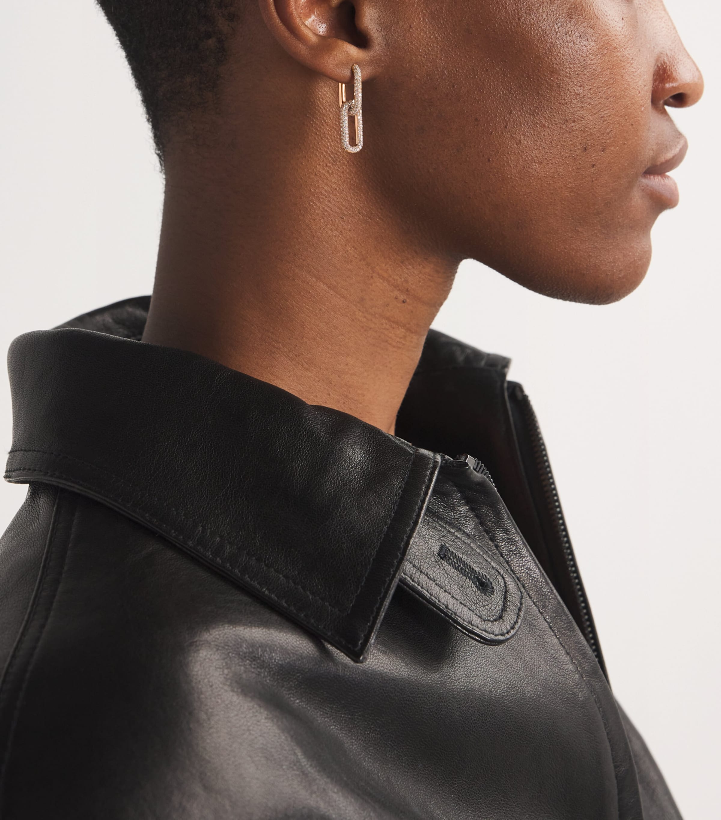 Rose Gold and Diamond Pavé Link Earrings ROSE GOLD Image 2