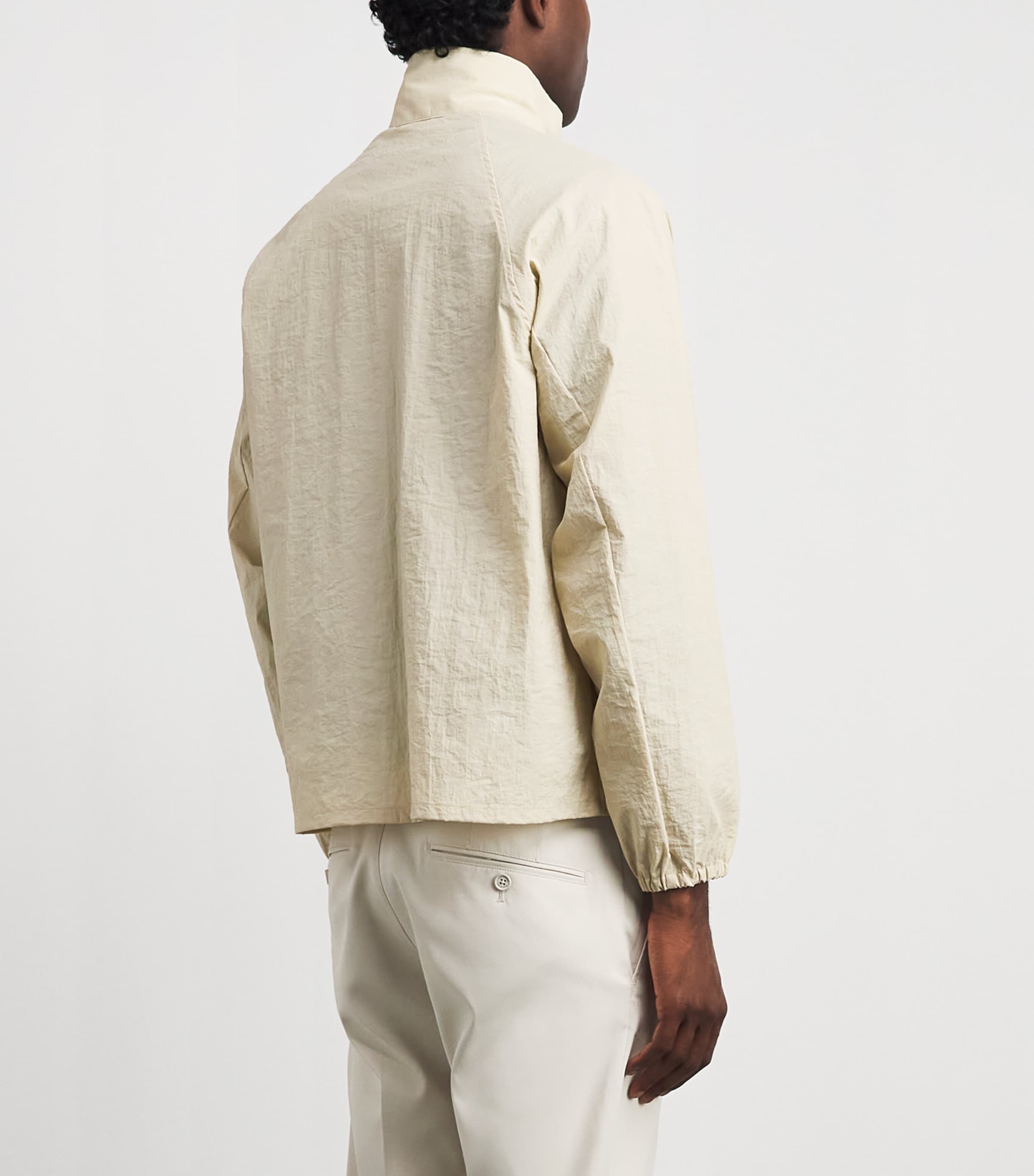 J Lindeberg Mens Gian Crinkle Zip Overshirt Moonbeam Image 5