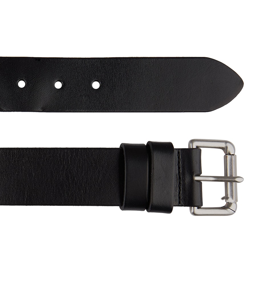 Leather Roller Buckle Belt BLACK Image 9