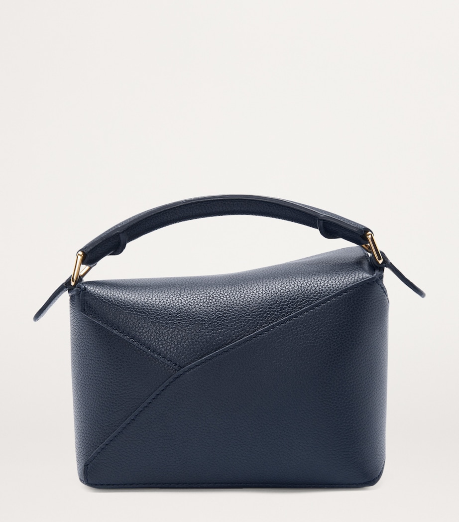 Mini Leather Puzzle Edge Top-Handle Bag DEEP NAVY Image 2