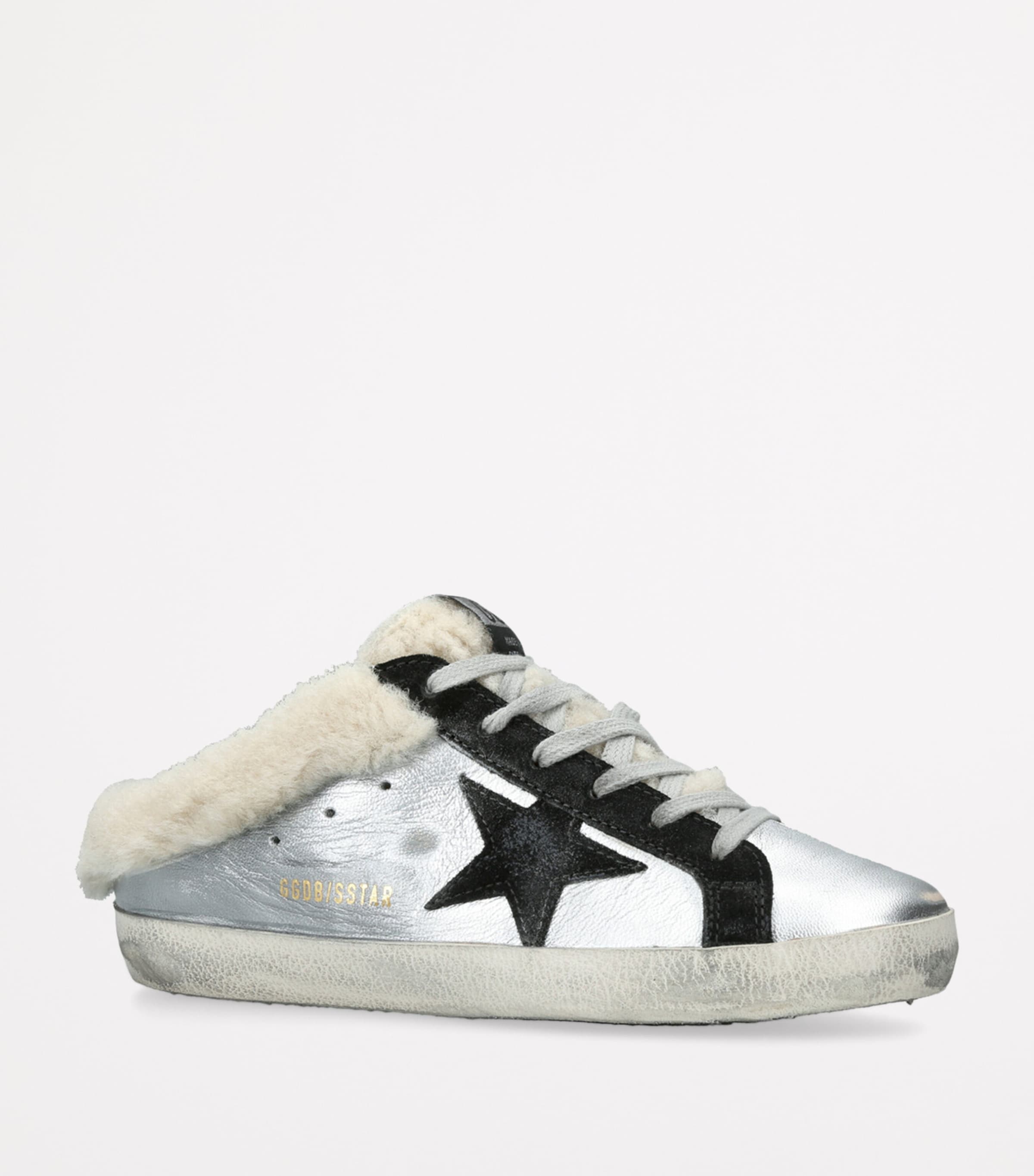 Golden Goose Leather Super-Star Sabot Sneakers Silver Com Image 3