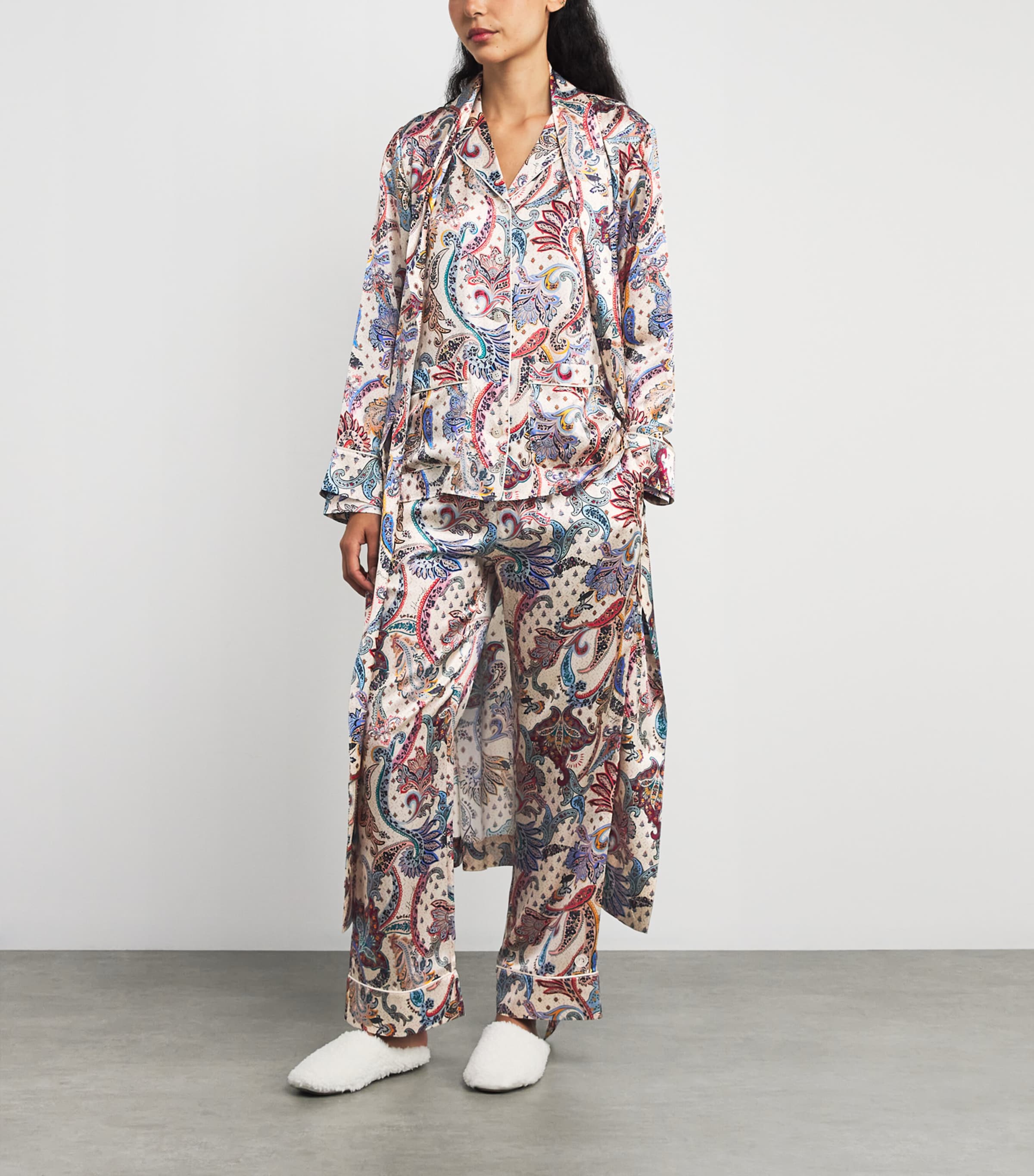 Silk Paisley Night Robe MULTI Image 2