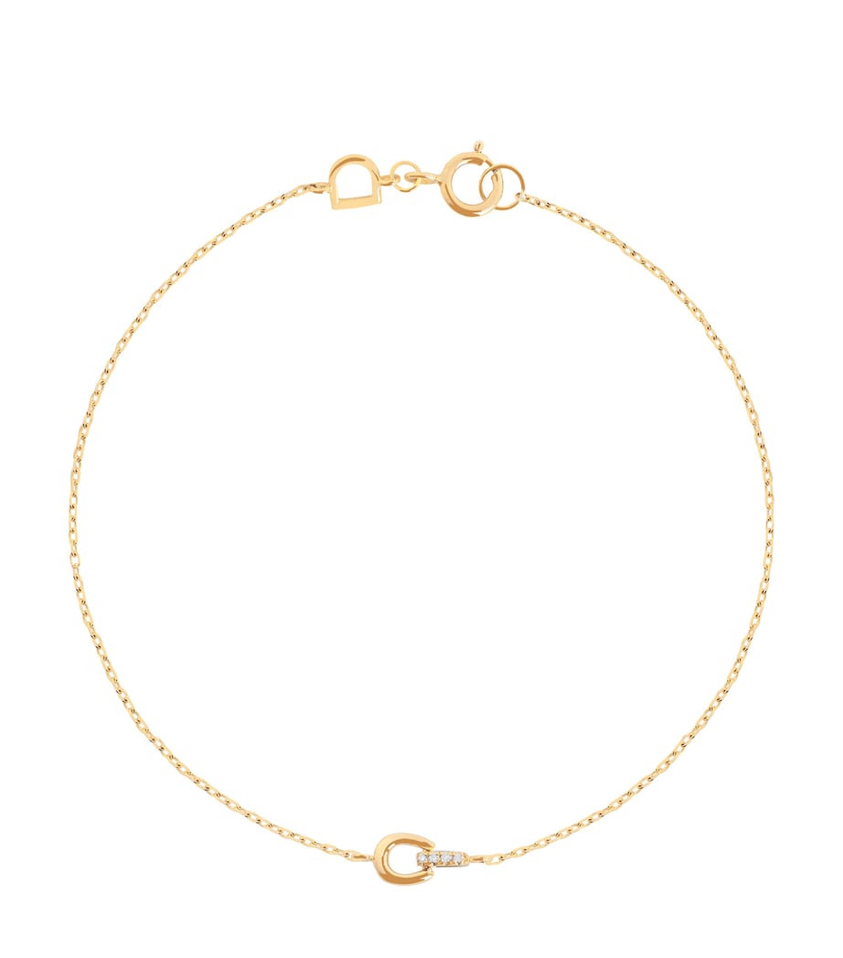 Astrid & Miyu Yellow Gold Pavé Diamond Bracelet Gold Image 1