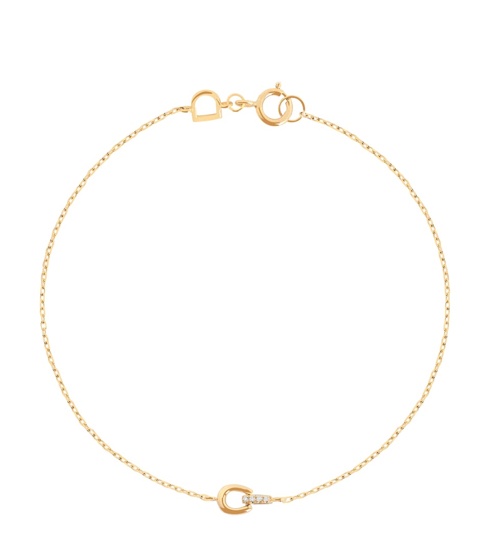 Astrid & Miyu Yellow Gold Pavé Diamond Bracelet Gold