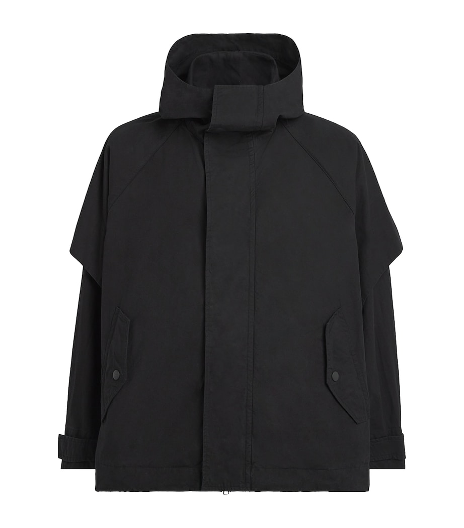 Cotton Hooded Jacket 15-BLACK Image 1