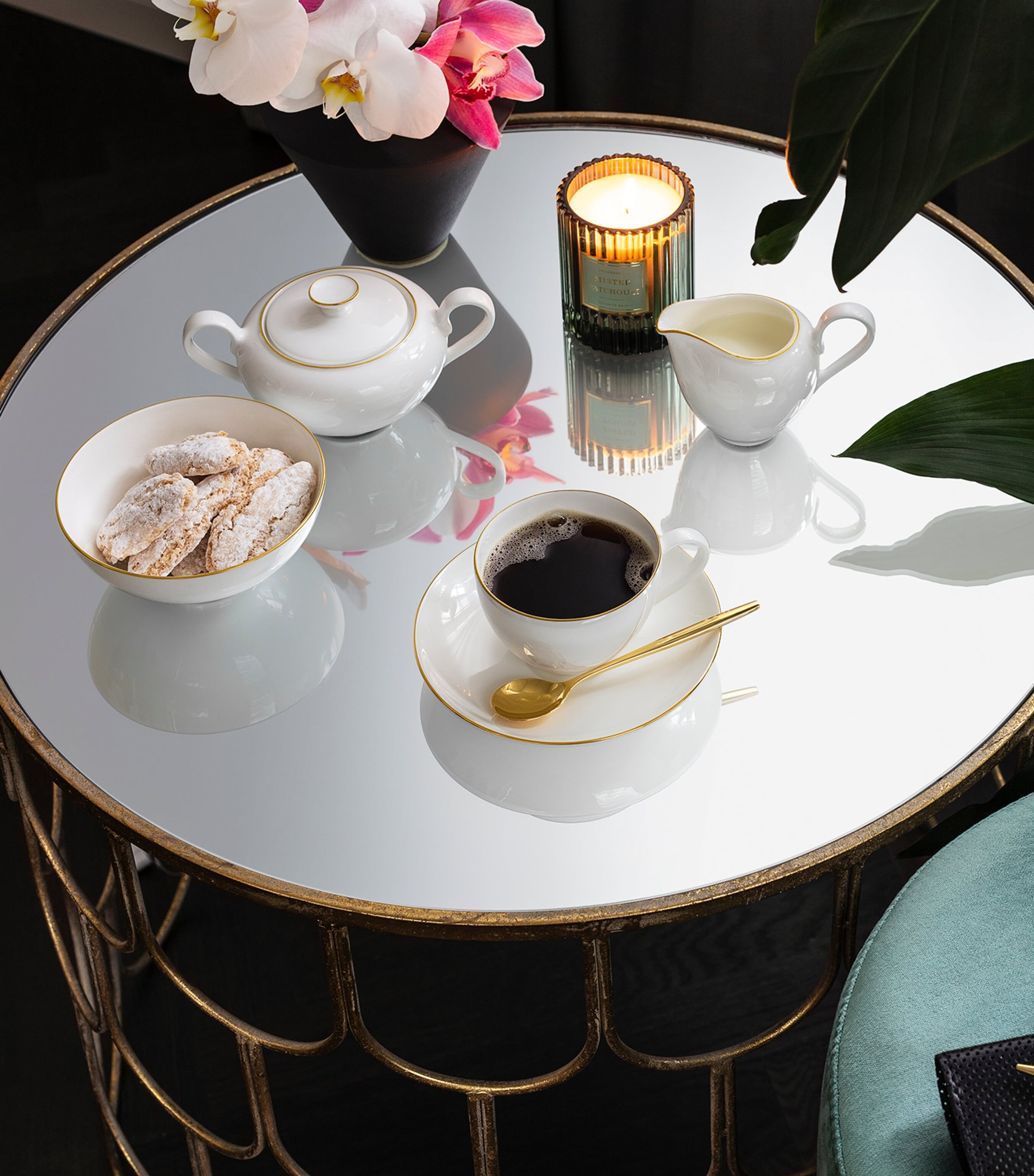 Anmut Gold Sugar Bowl WHITE Image 3