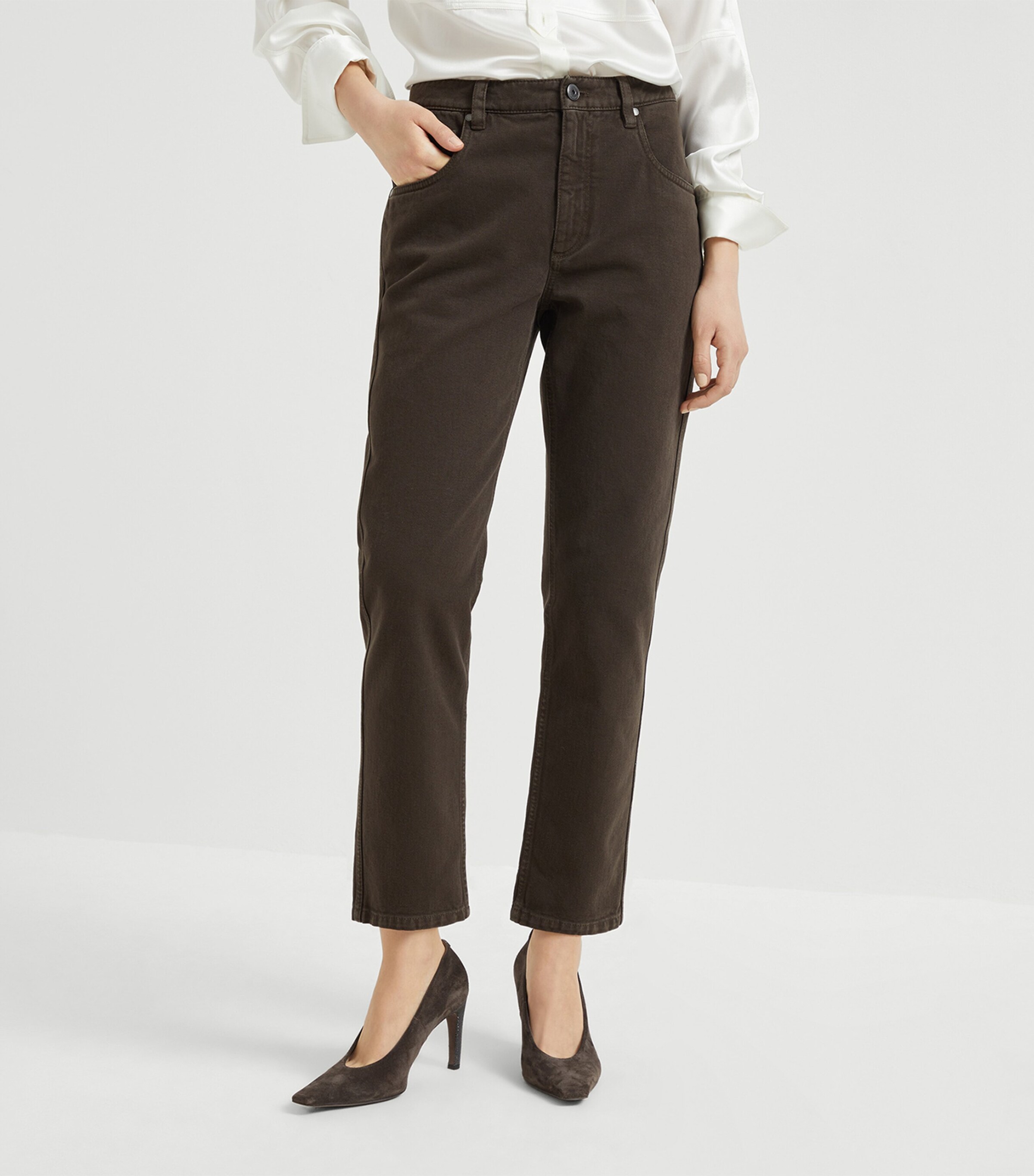 Brunello Cucinelli Womens Monili-Detail Jeans Image 2