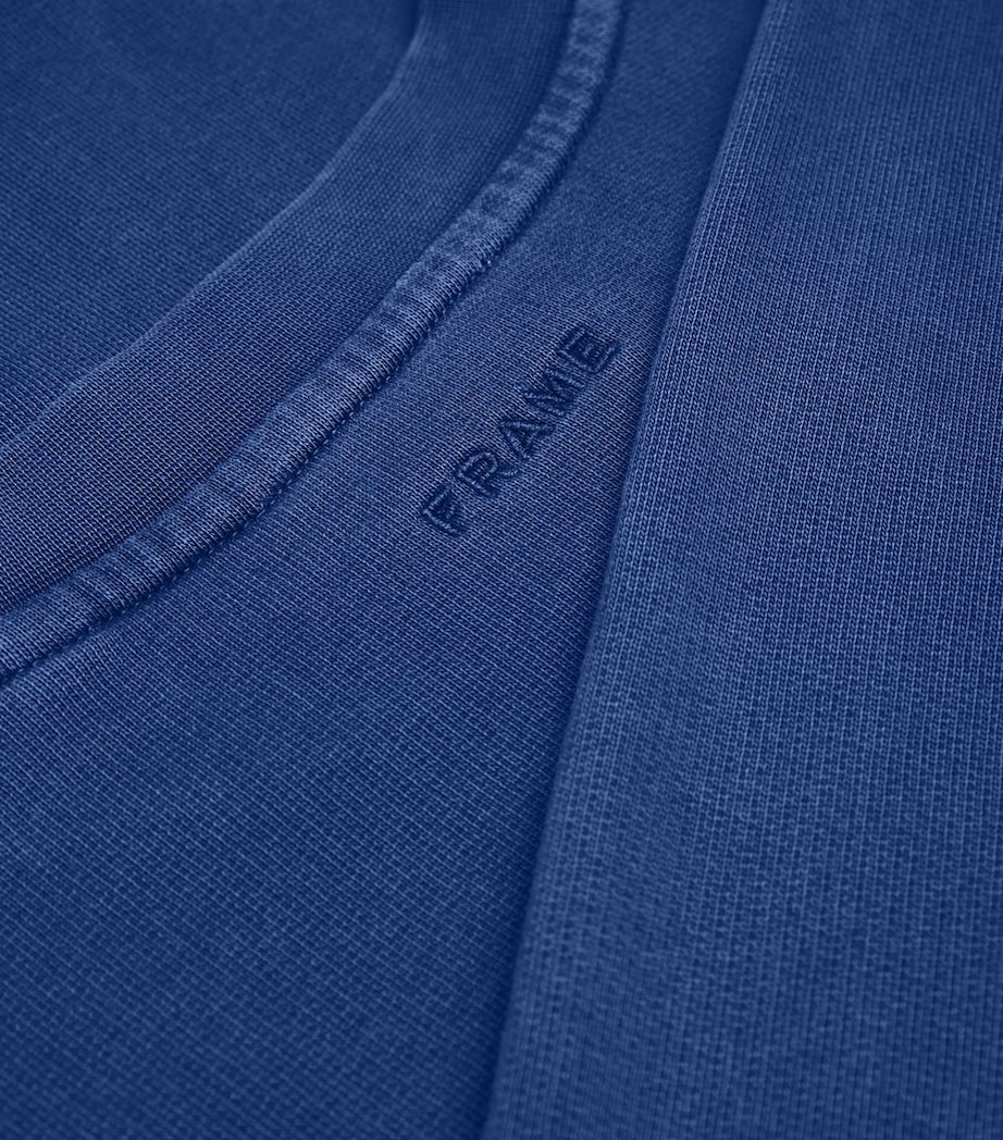 Cotton Embroidered Logo Sweatshirt REFLEX BLUE WASHED Image 5