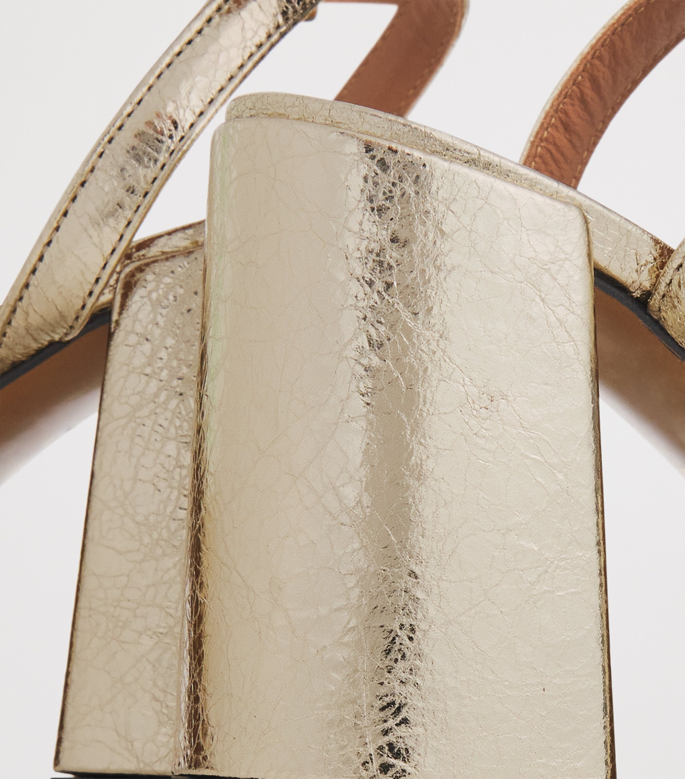 Maje Metallic Leather Twisted Sandals 85 Gold Image 5