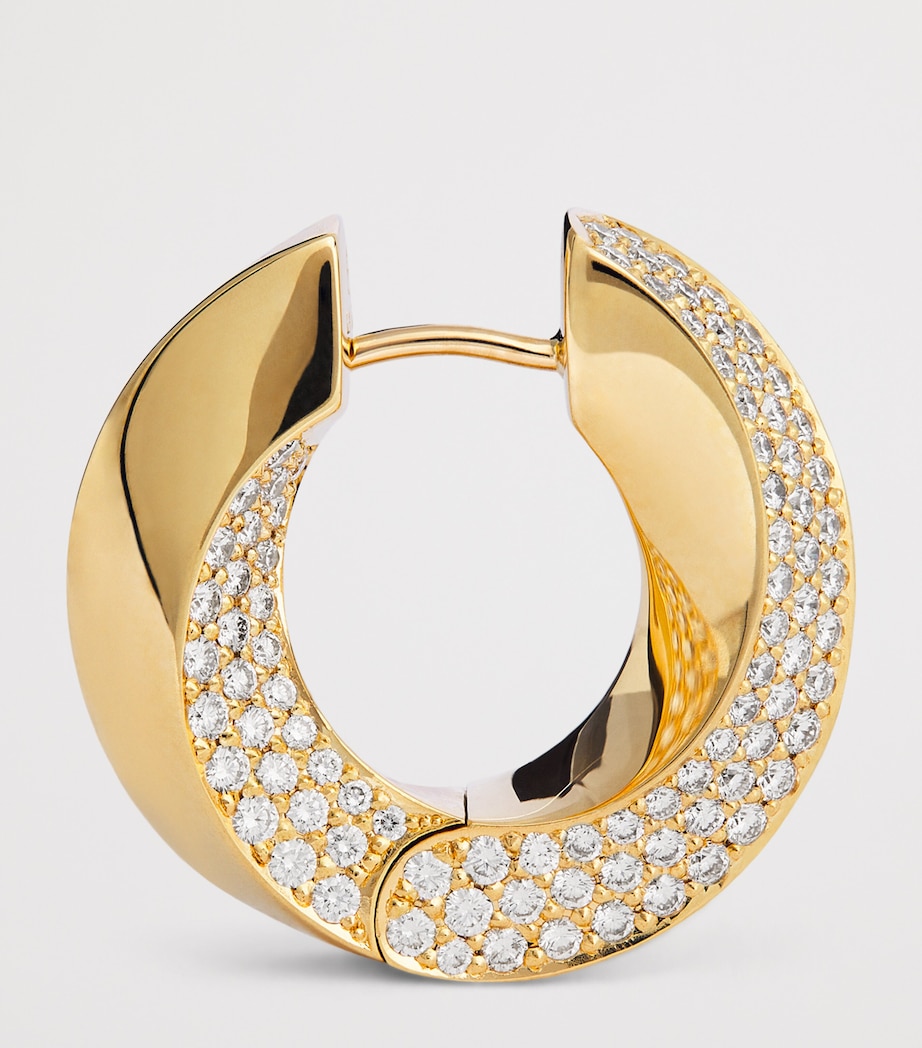 Big Yellow Gold and Diamond Aurea Spira Creoles Earrings YELLOW GOLD Image 4