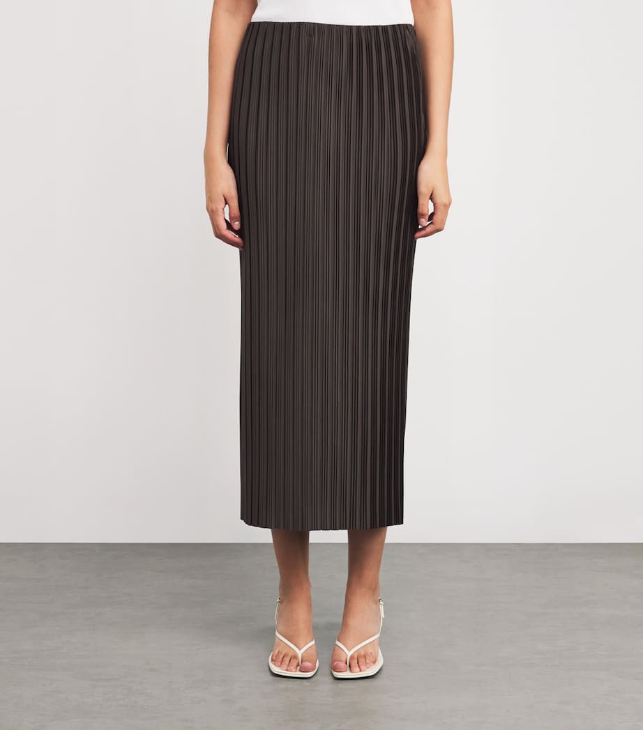 MAX&Co. Womens Jersey Pleated Column Skirt Coffee Image 3