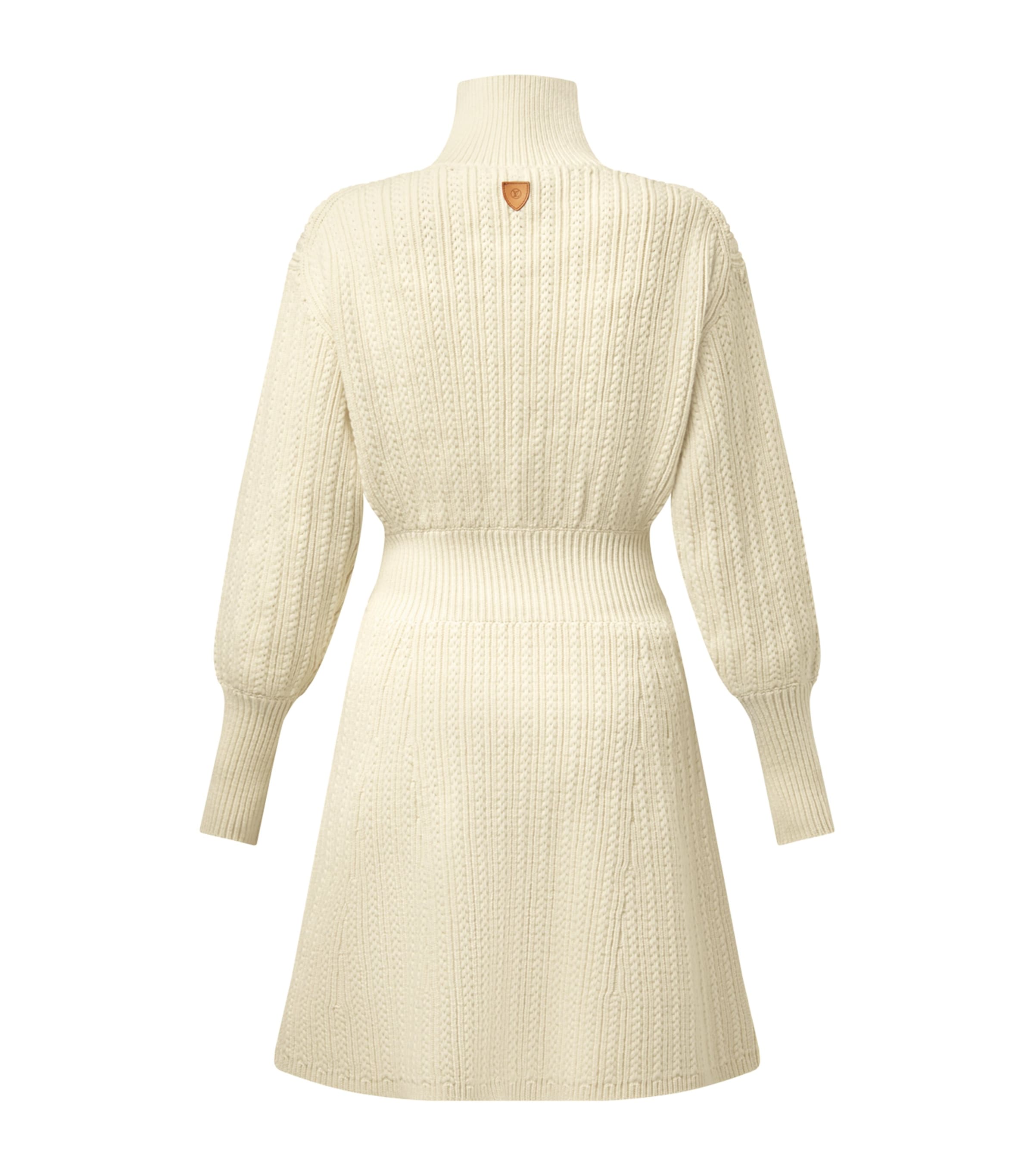 Wool-Blend Zip-Up Mini Knitted Dress MILK WHITE Image 2
