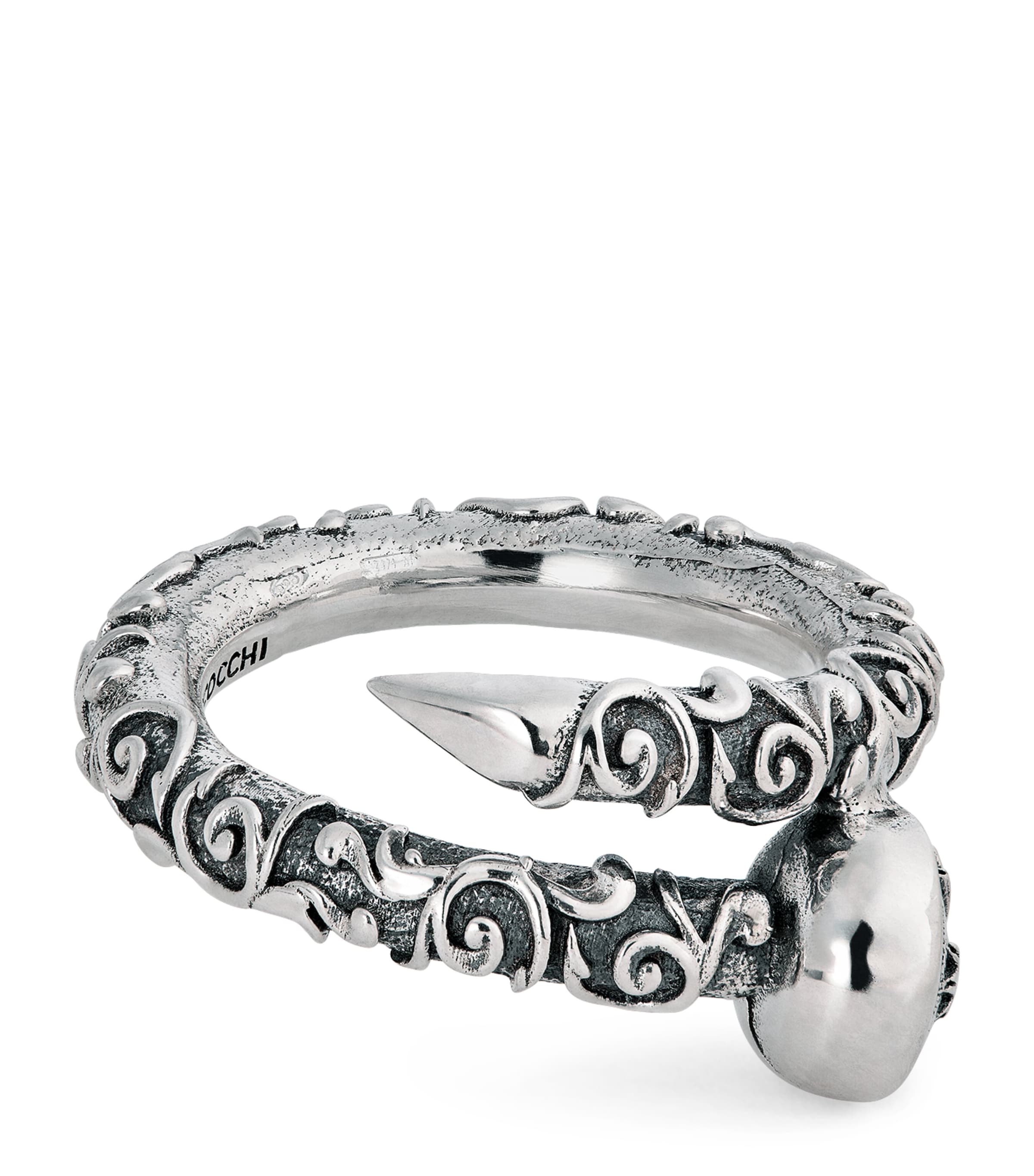 Emanuele Bicocchi Sterling Silver Flourishing Spiral Ring In Silver