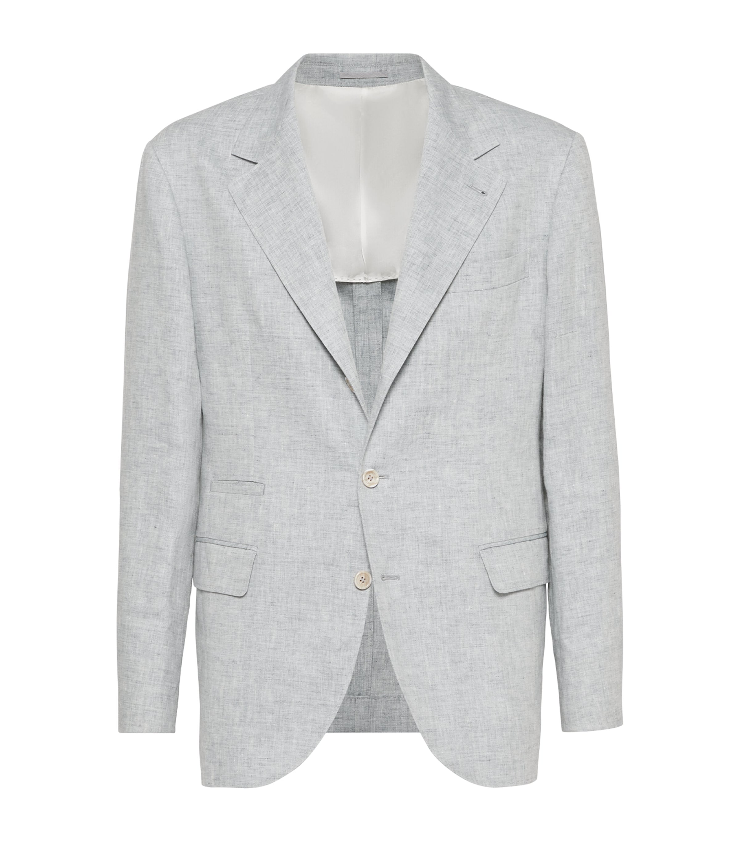 Shop Brunello Cucinelli Linen Blazer In Grey