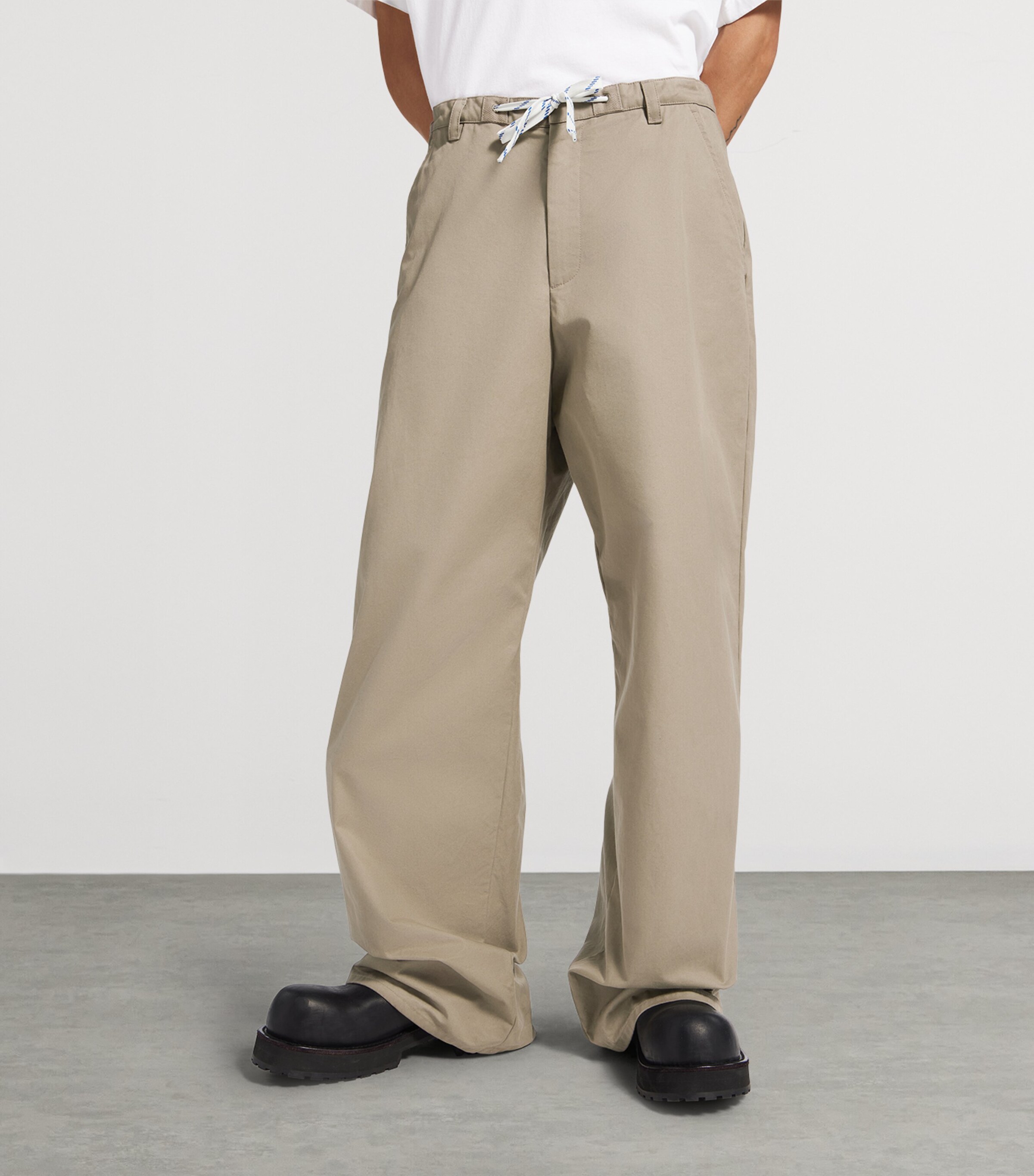 Balenciaga Mens Cotton Drawstring Oversized Chinos Image 5