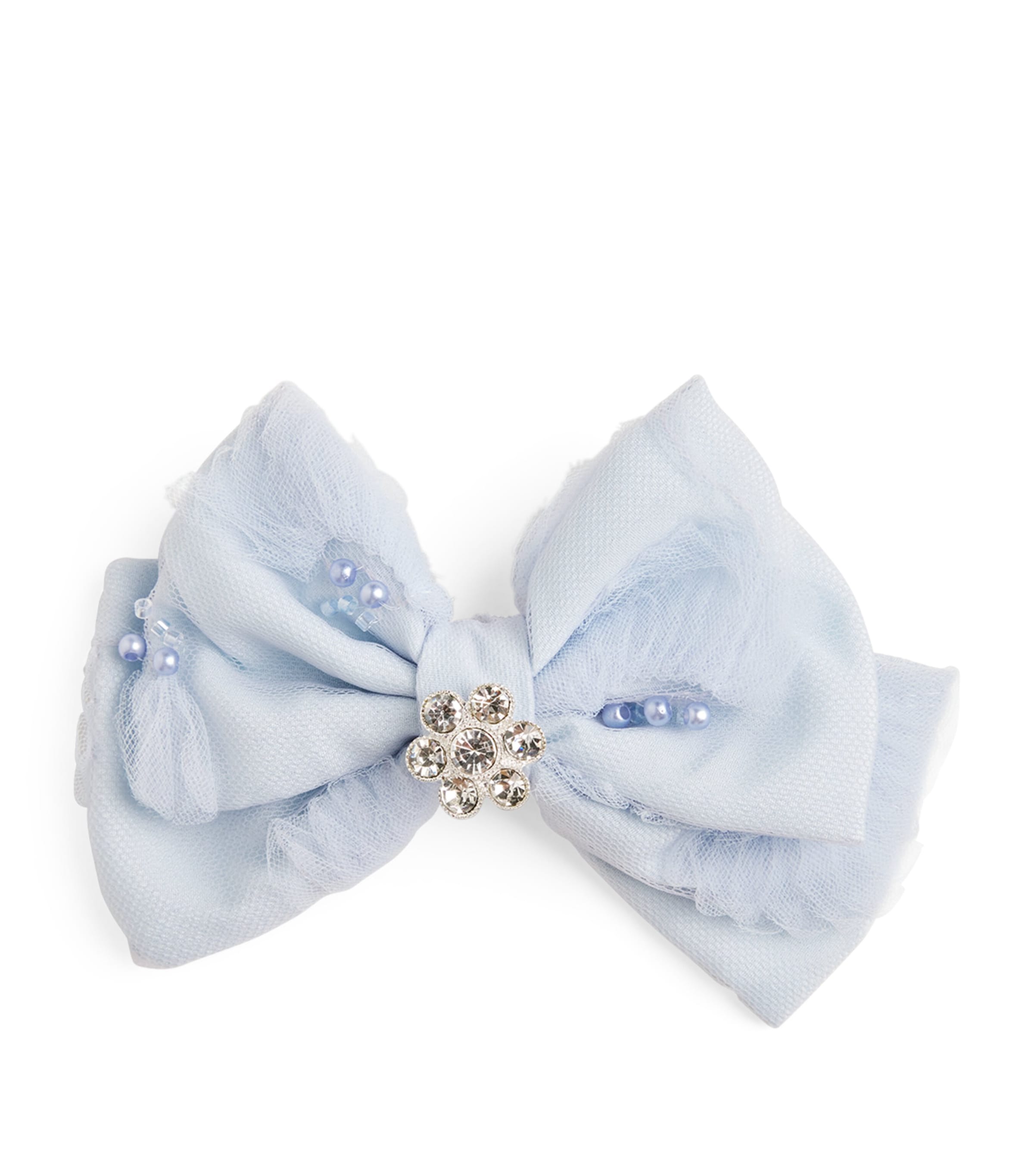 SELF-PORTRAIT TULLE EMBELLISHED BOW HAIR CLIP 