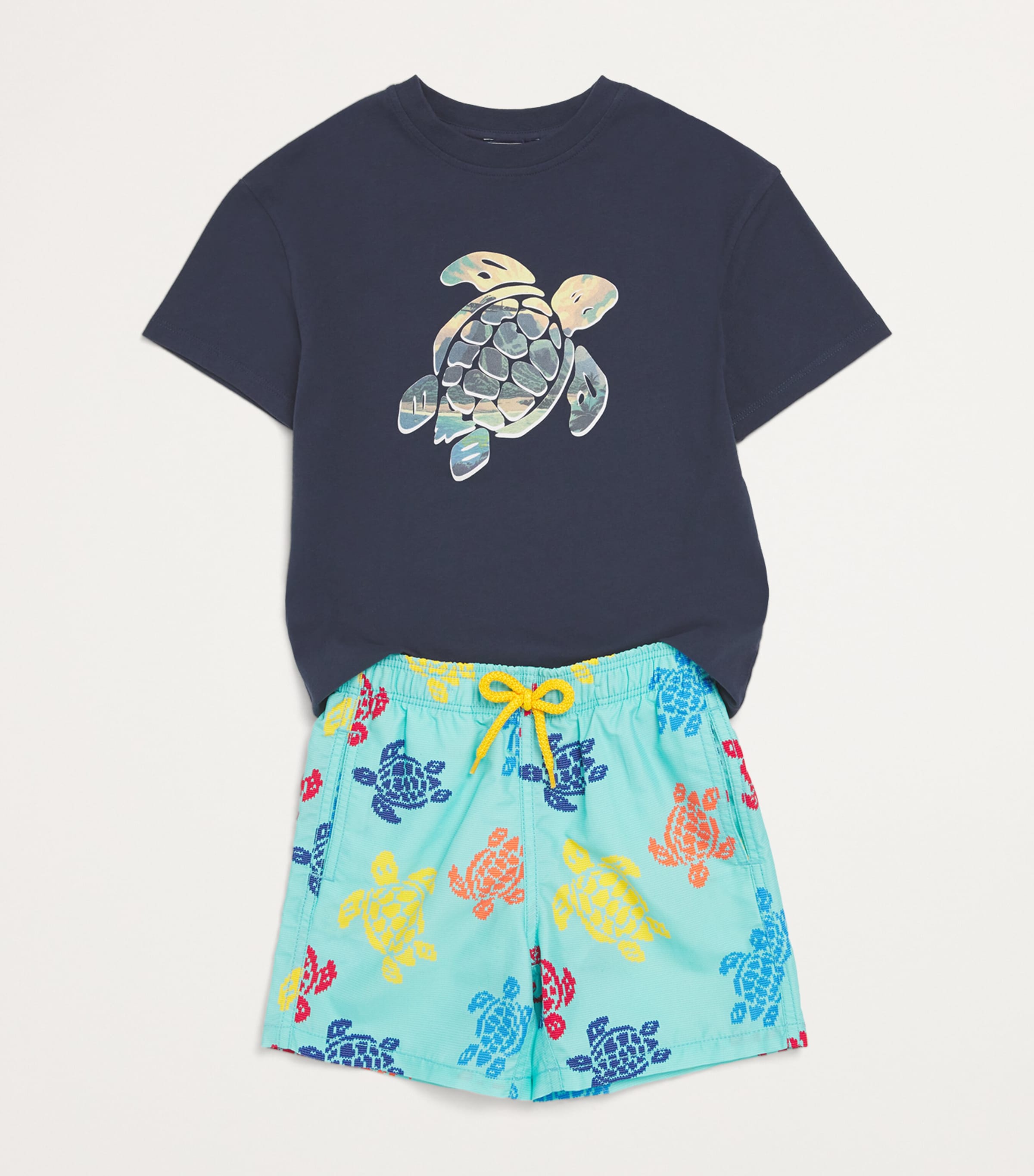 Organic Cotton Turtle T-Shirt (2-12 Years) 390 BLEU MARINE Image 3