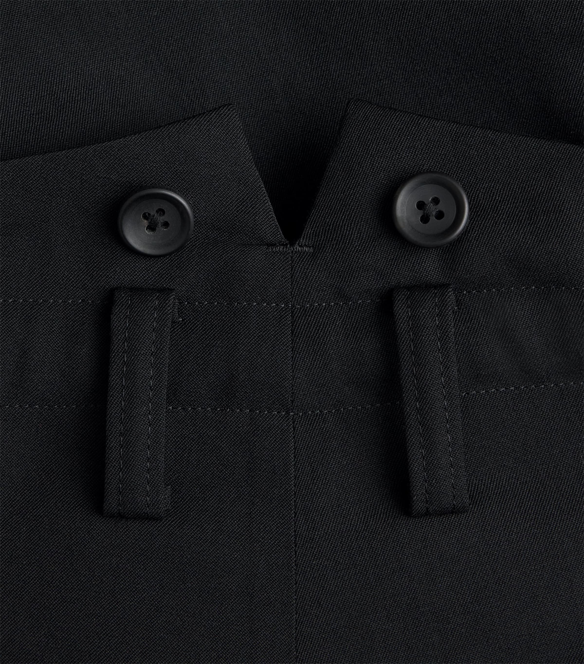 Yohji Yamamoto Mens Wool Suspender Trousers Black Image 6