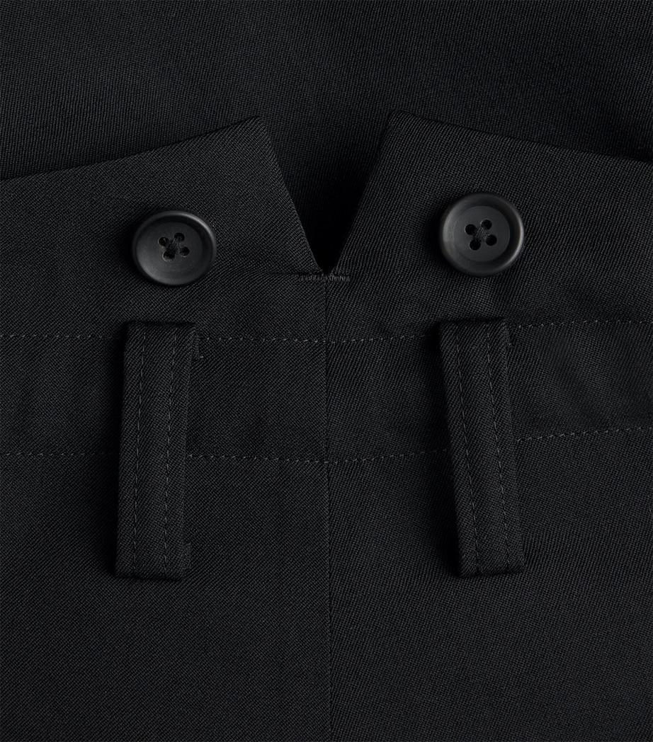Yohji Yamamoto Mens Wool Suspender Trousers Black Image 6