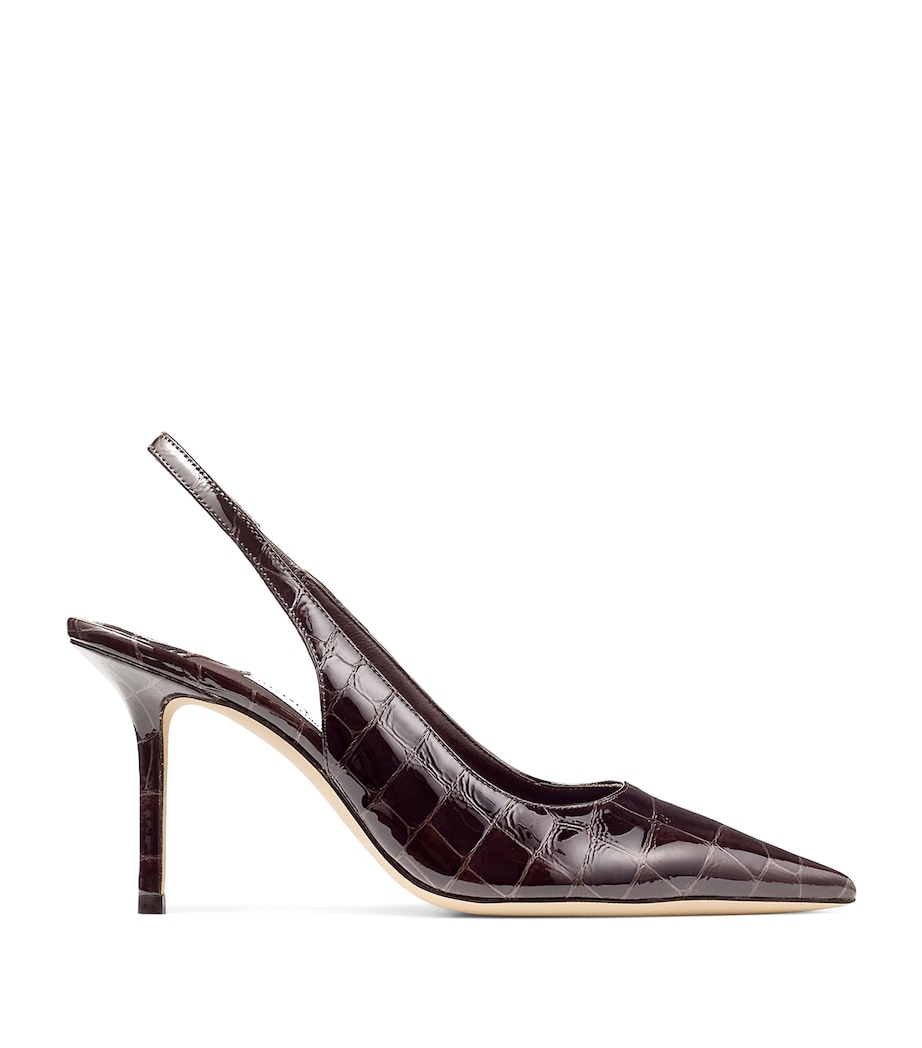 Jimmy Choo Womens Love 85 Croc-Embossed Leather Slingback Pumps Sambuco Image 1