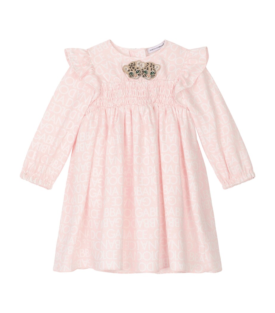 Dolce&Gabbana Kids Logo Print Dress and Bloomers Set (3-30 Months) Hfxca Dg Bianco Image 1