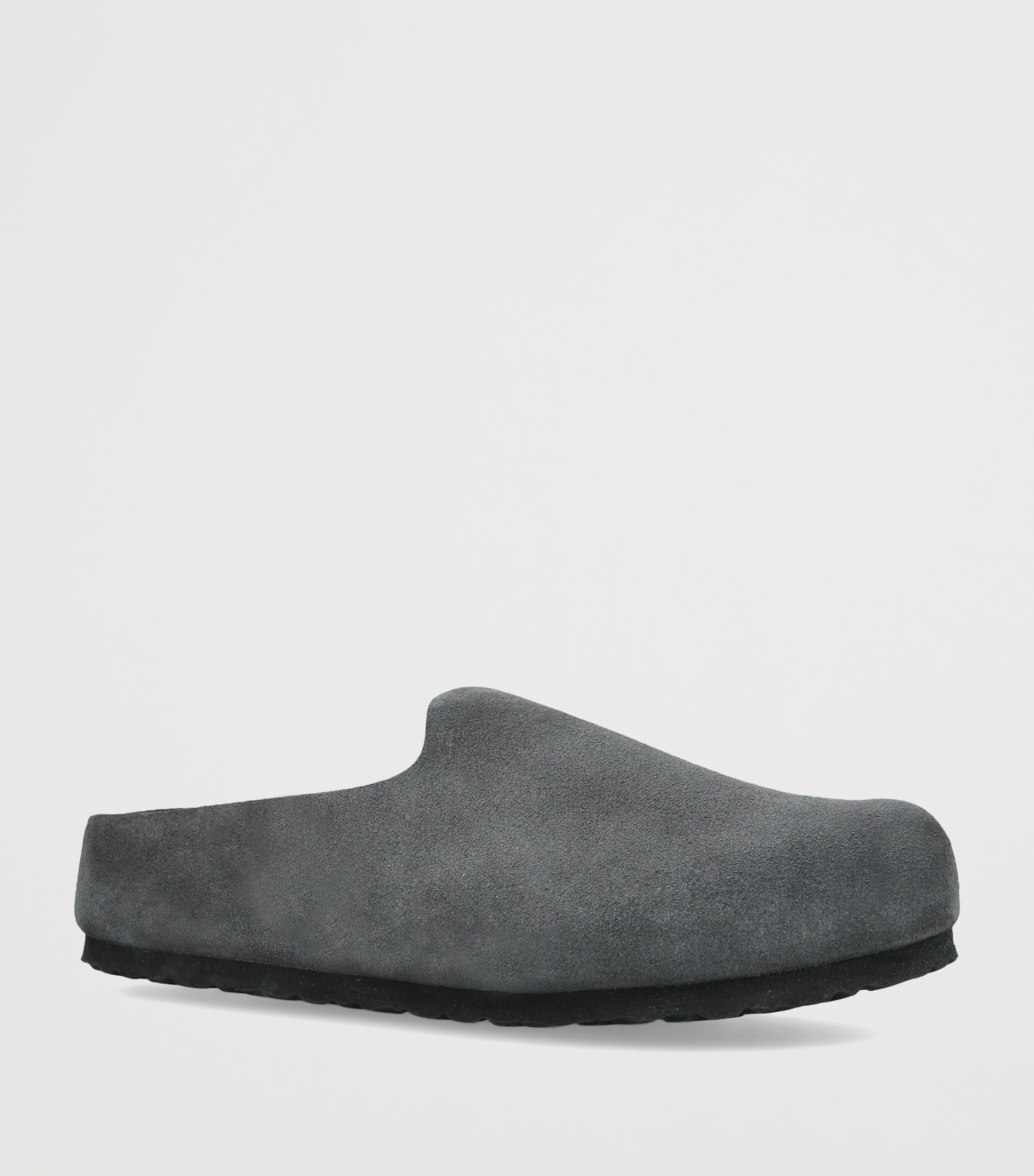 Birkenstock Suede Amsterdam Wrapped Clogs Grey Mid Image 3