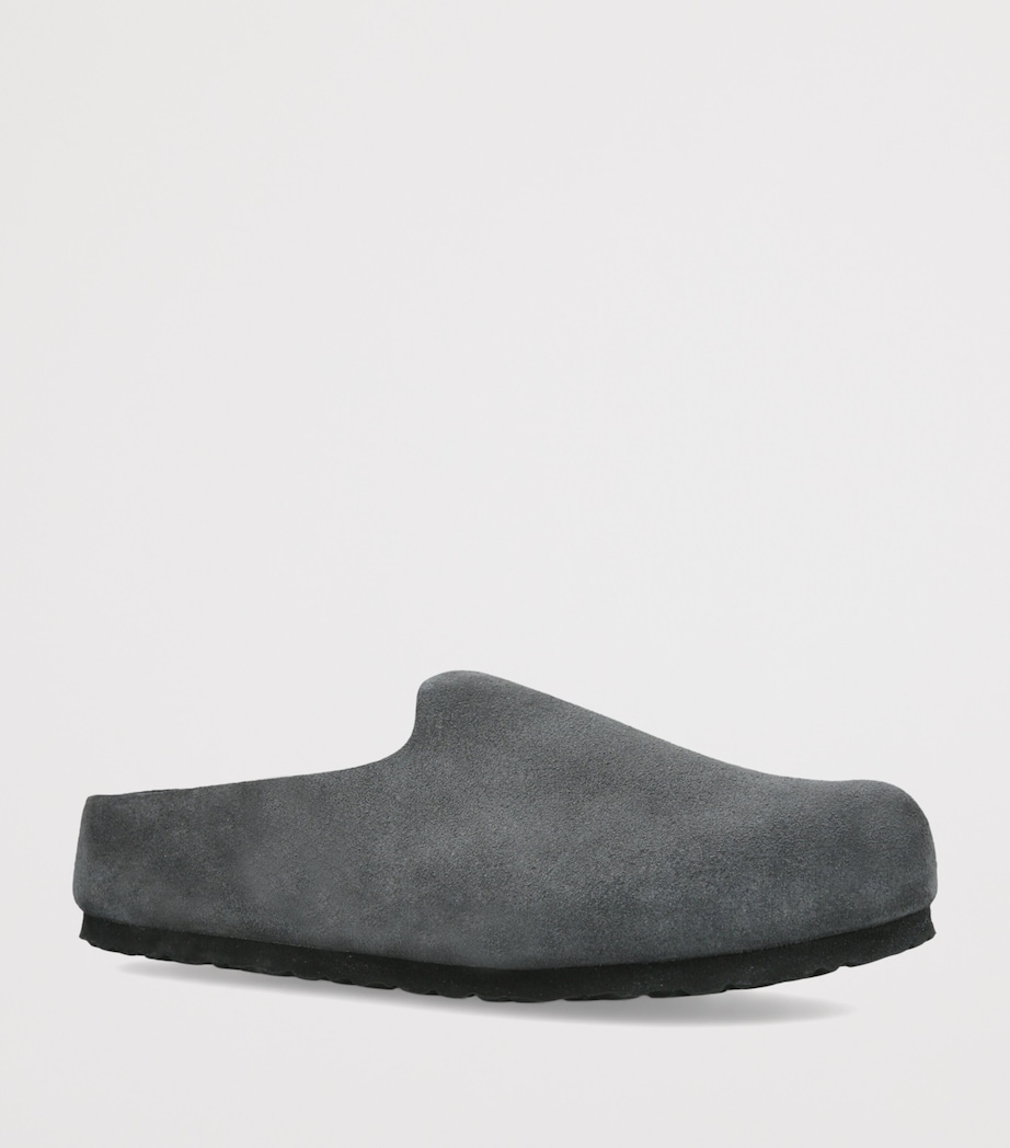 Birkenstock Suede Amsterdam Wrapped Clogs Grey Mid Image 3